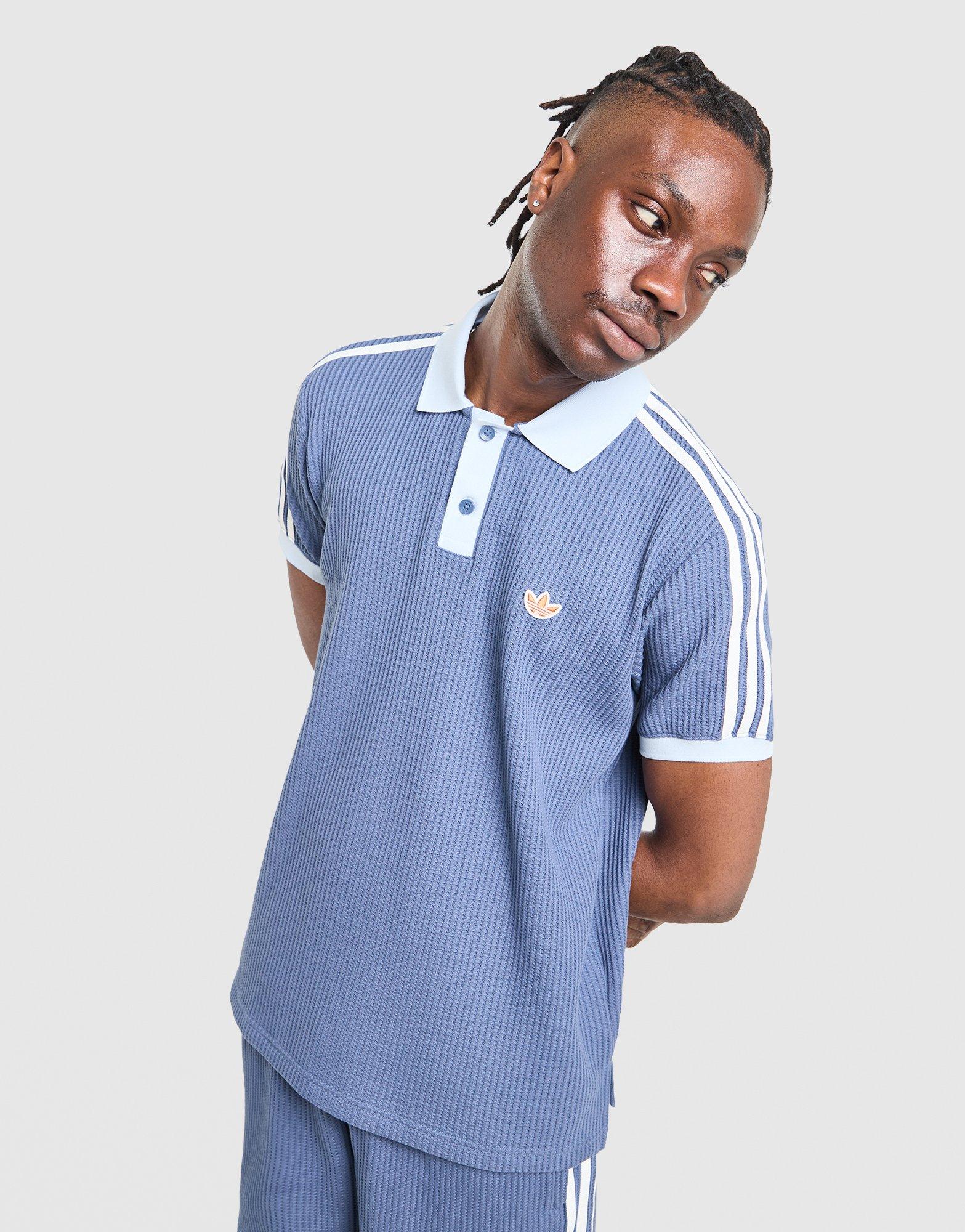 adidas Originals 3-Stripes Waffle Knit Polo Shirt