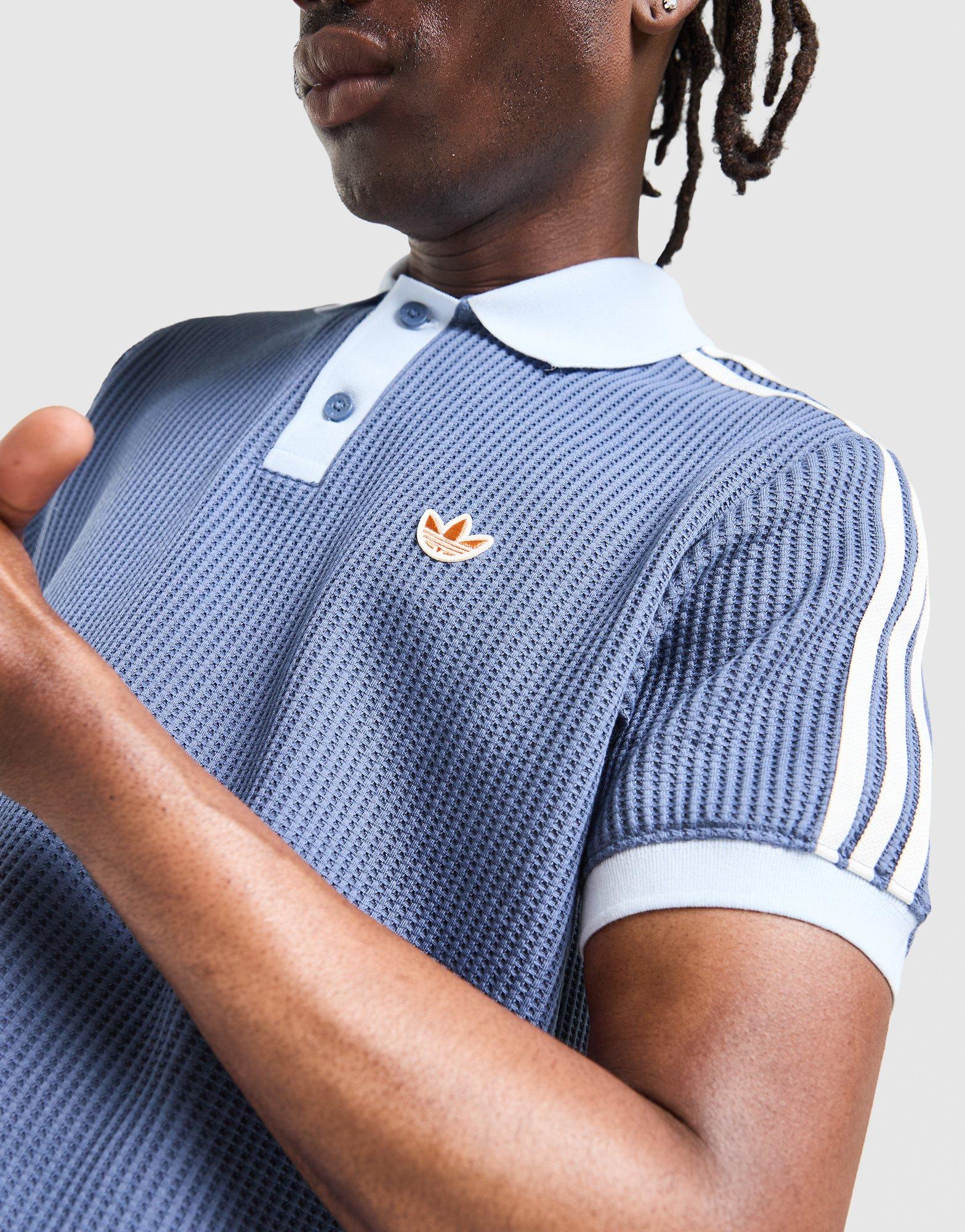 adidas Originals 3-Stripes Waffle Knit Polo Shirt