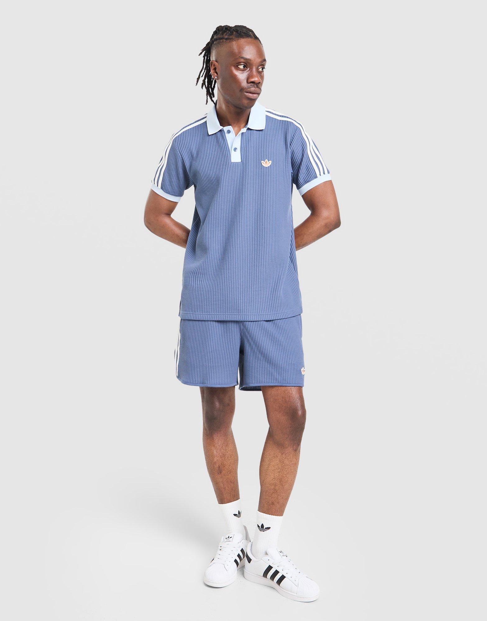 adidas Originals 3-Stripes Waffle Knit Polo Shirt