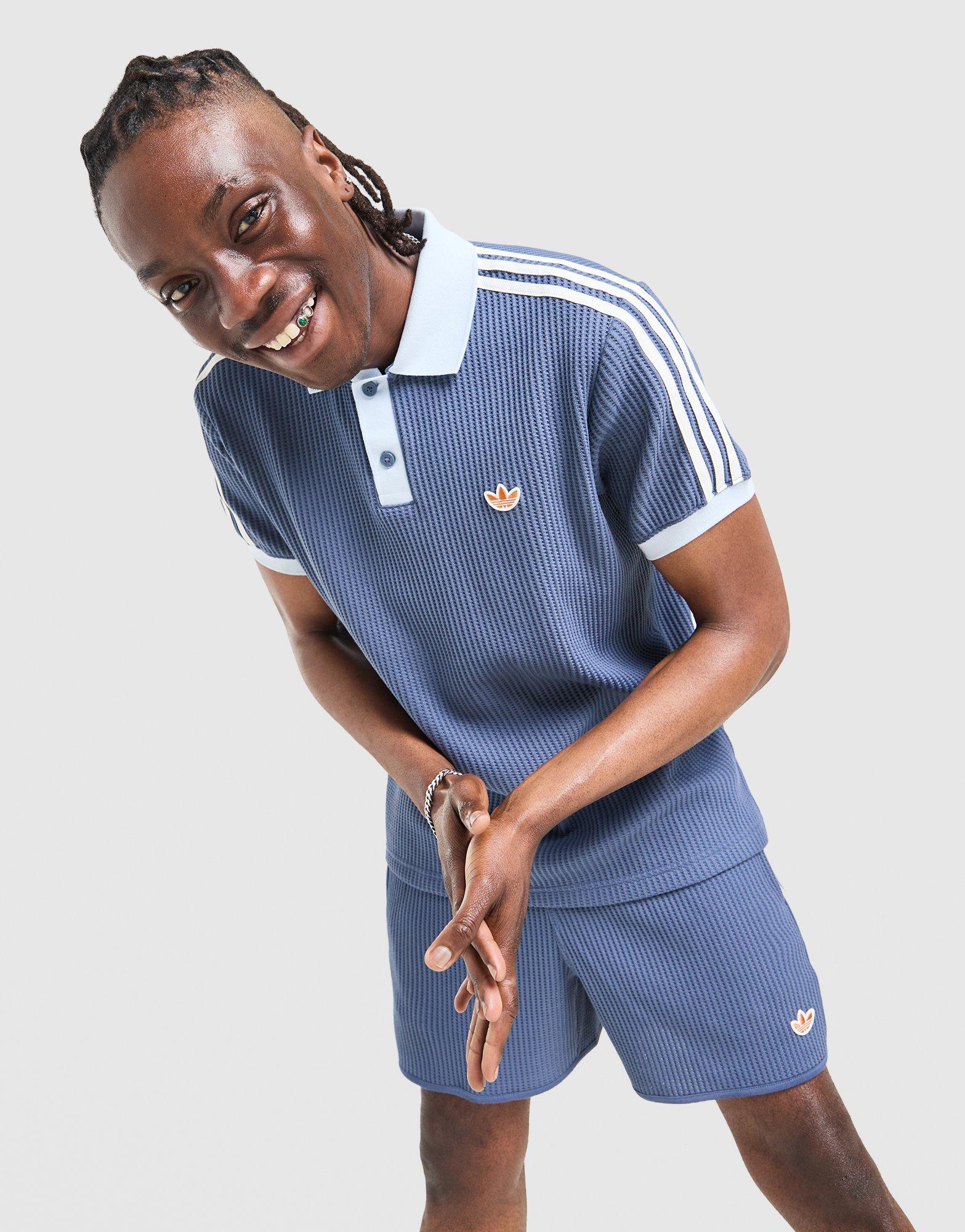 adidas Originals 3-Stripes Waffle Knit Polo Shirt