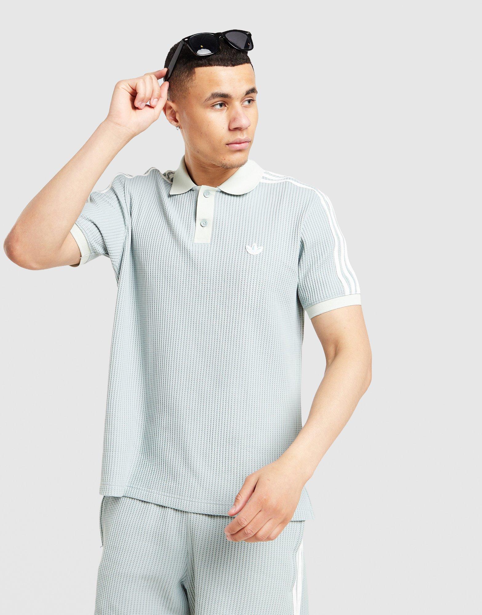 adidas Originals 3-Stripes Waffle Knit Polo Shirt