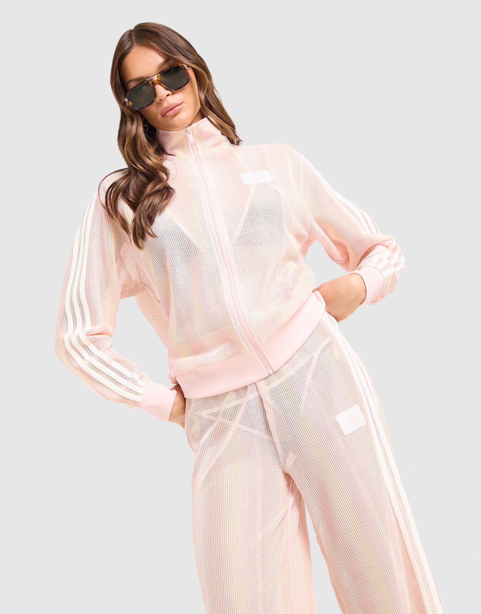 Pink adidas Originals Crochet Football Track Top - JD Sports Global