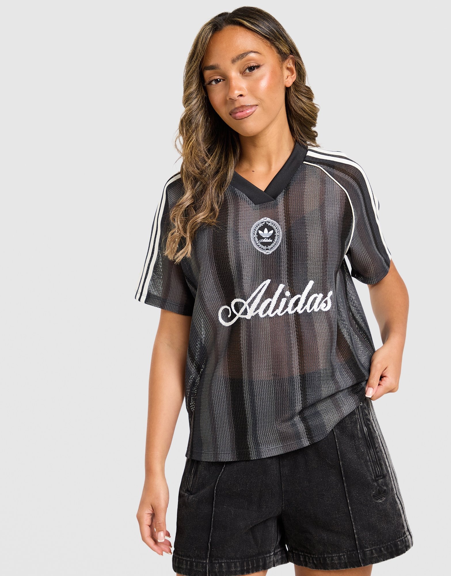 Black adidas Originals Crochet Football Top - JD Sports Global