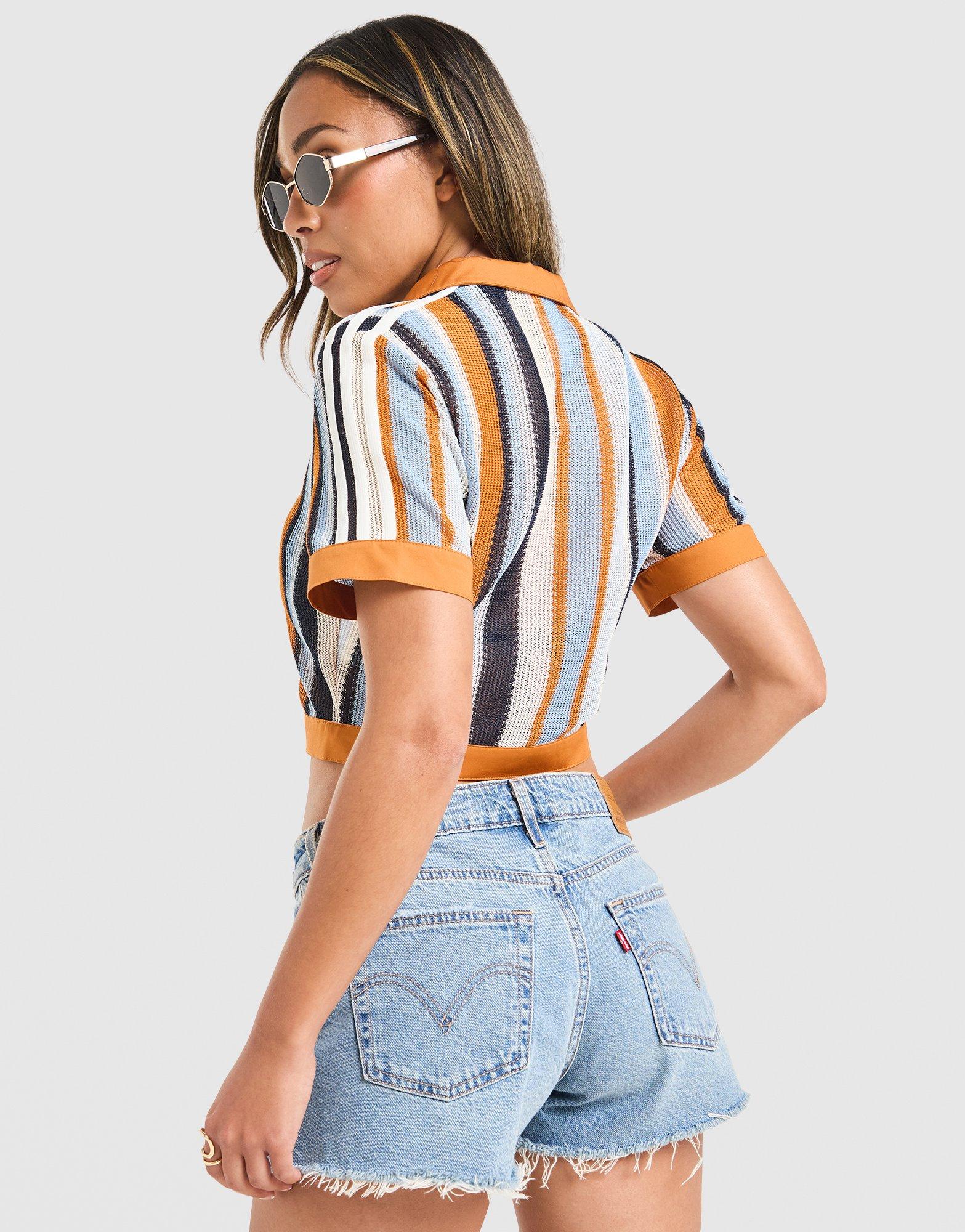 adidas Originals Crochet Crop Polo Shirt