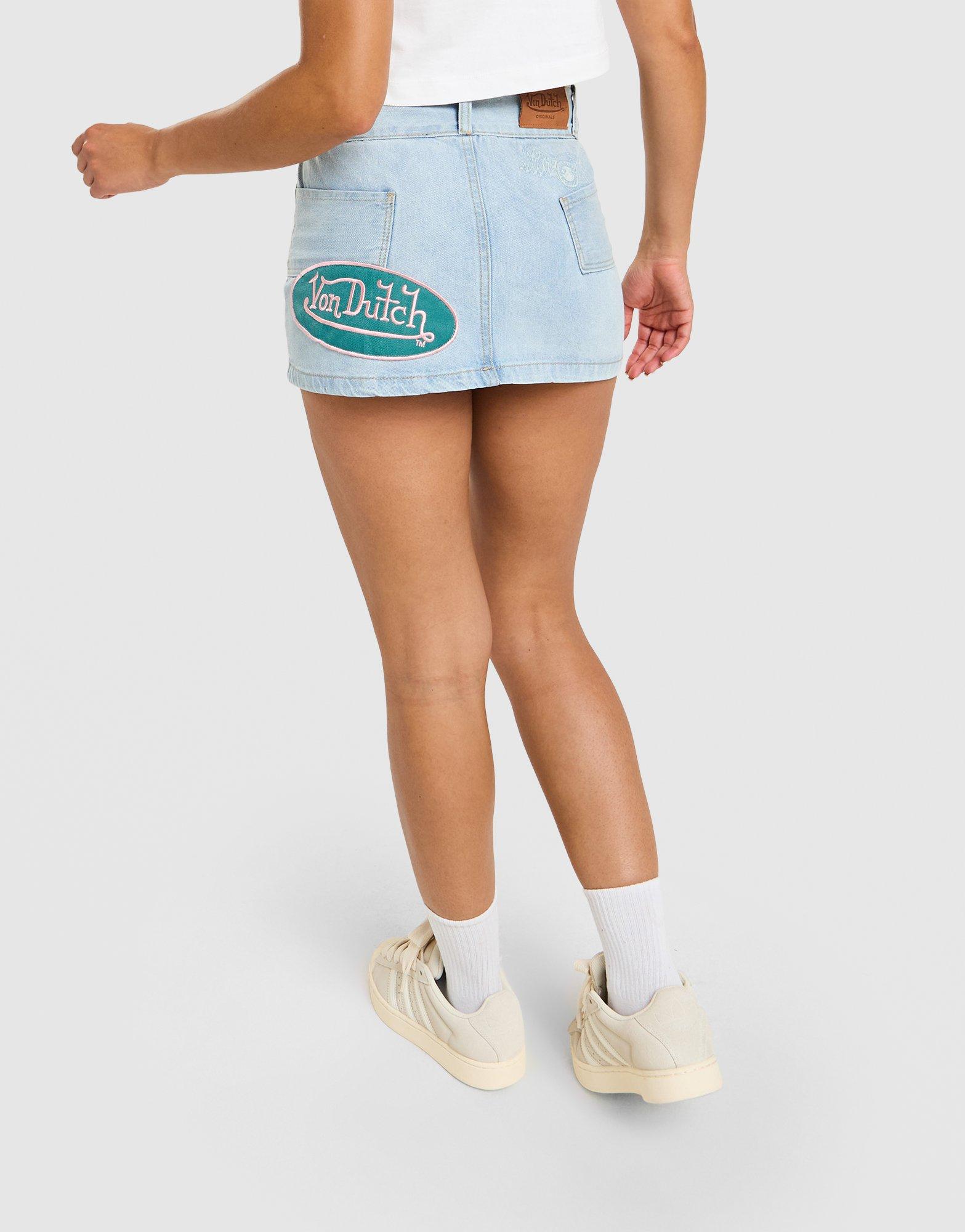 Von Dutch Badge Denim Skirt