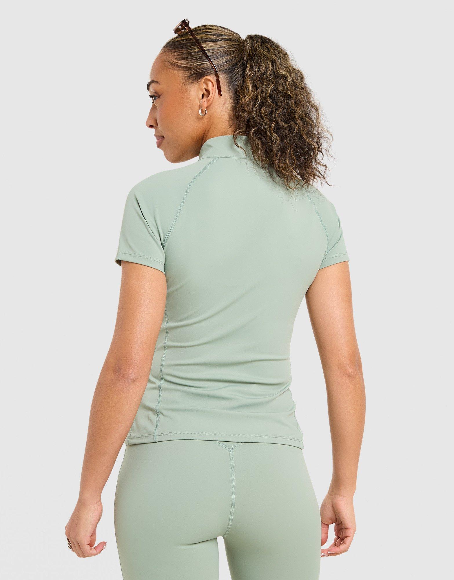 DAILYSZN Sculpt Short Sleeve Full Zip Top