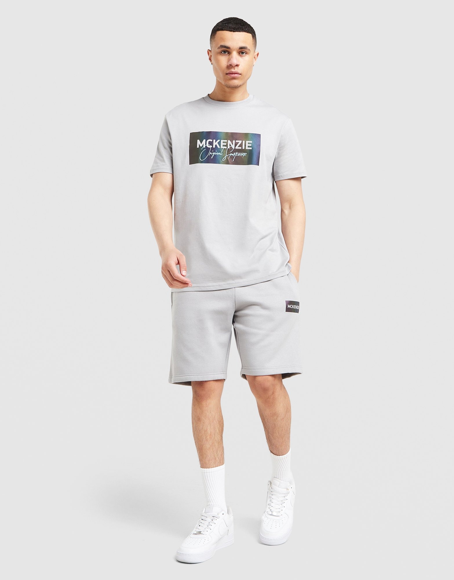 Grijs McKenzie Aura T-Shirt/Fleece Shorts Set - JD Sports Nederland