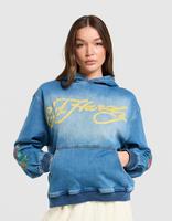 Ed Hardy Felpa con Cappuccio Phoenix Denim