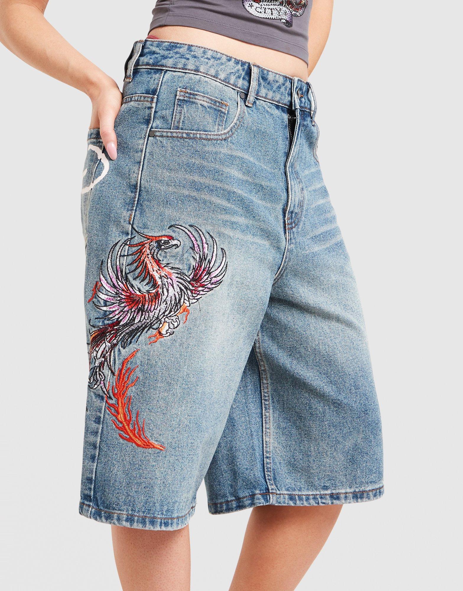 Ed Hardy Jorts Phoenix Denim
