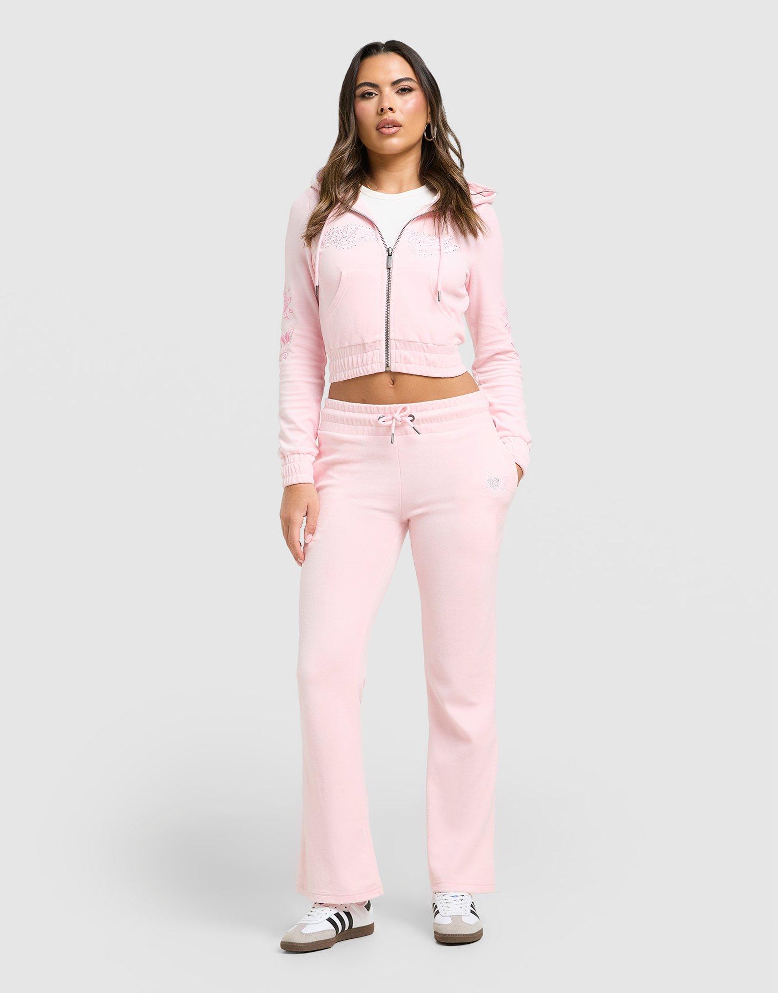 Ed Hardy Thorns Diamante Velour Hoodie