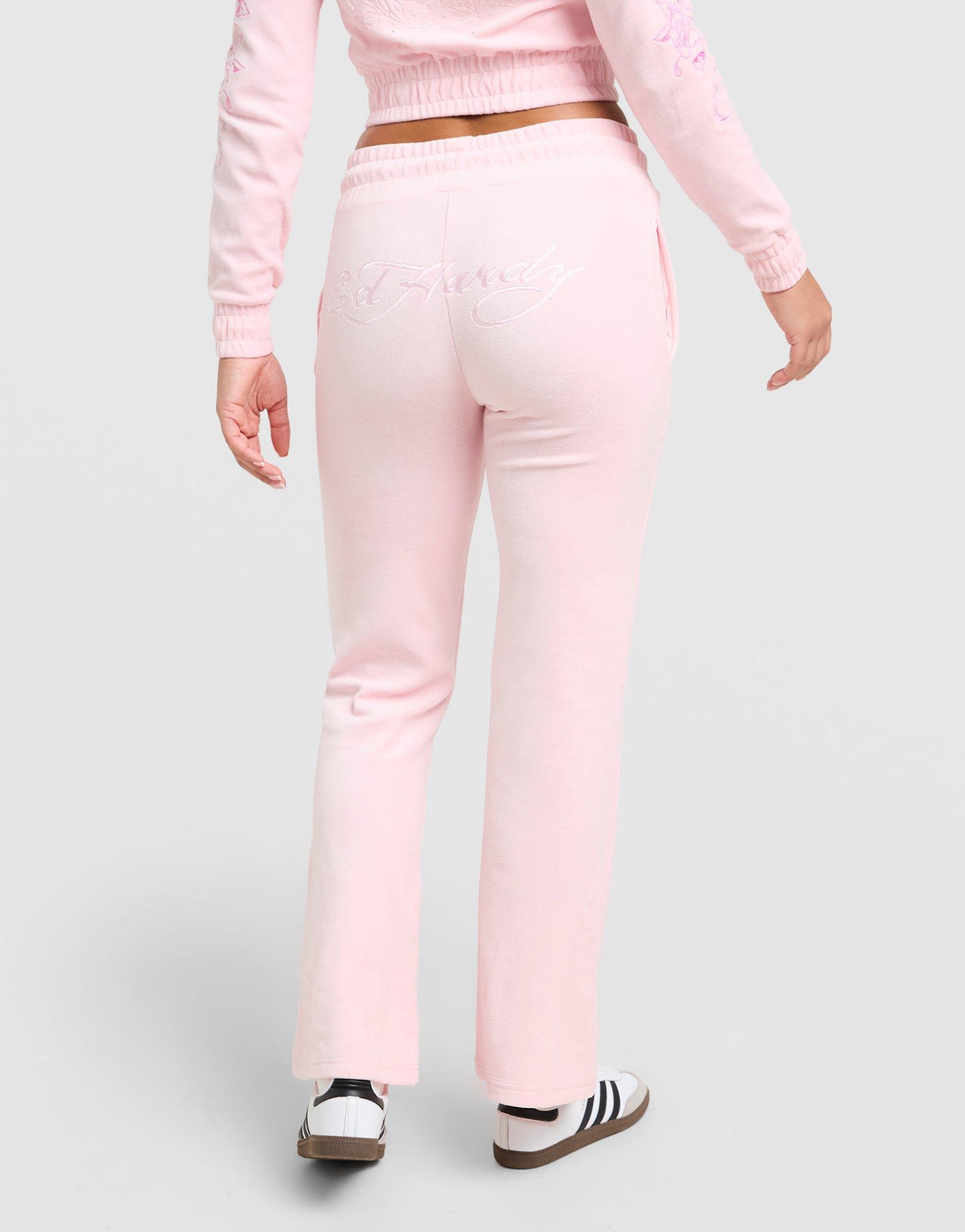 Ed Hardy Thorns Diamante Velour Joggers
