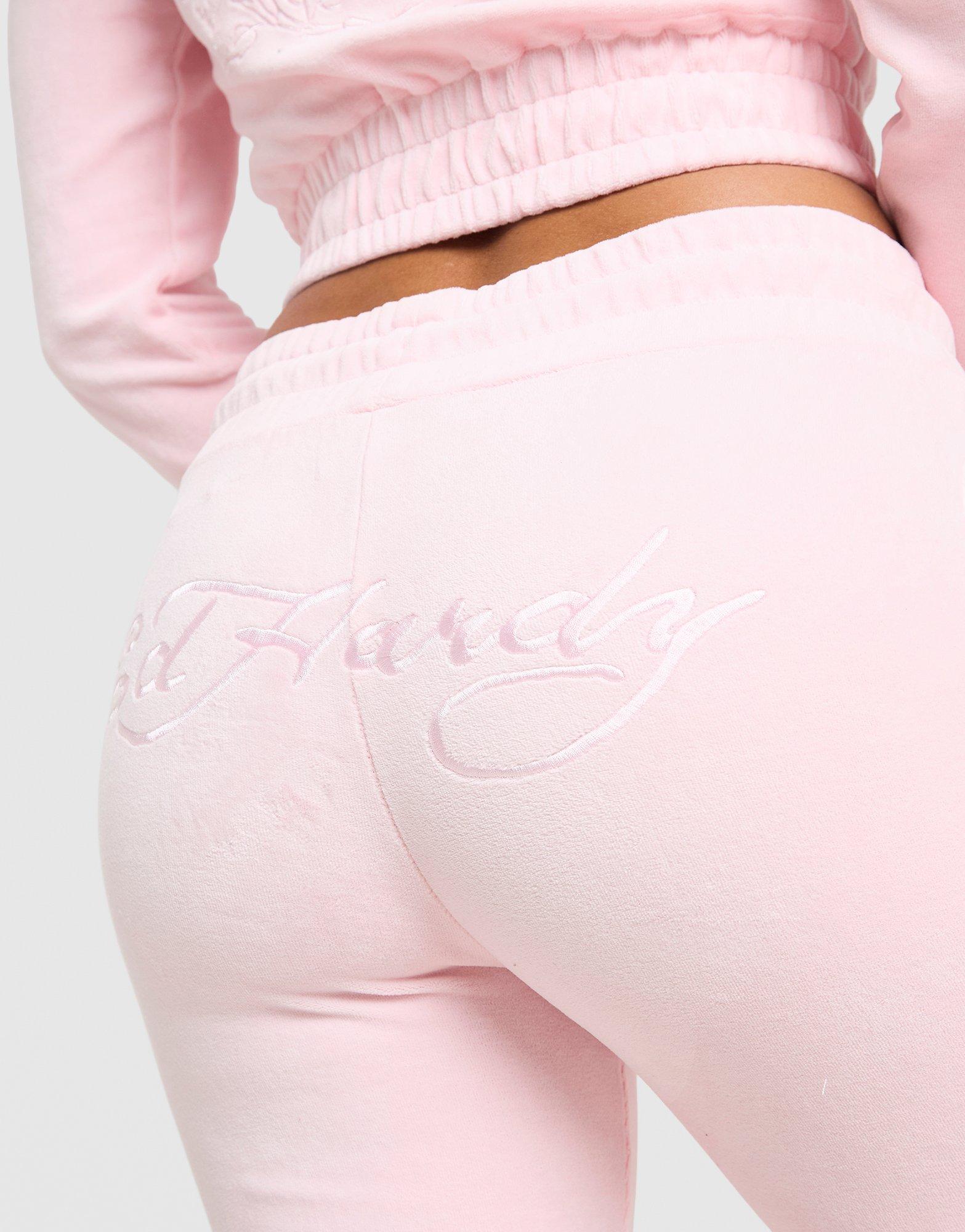 Ed Hardy Thorns Diamante Velour Joggers