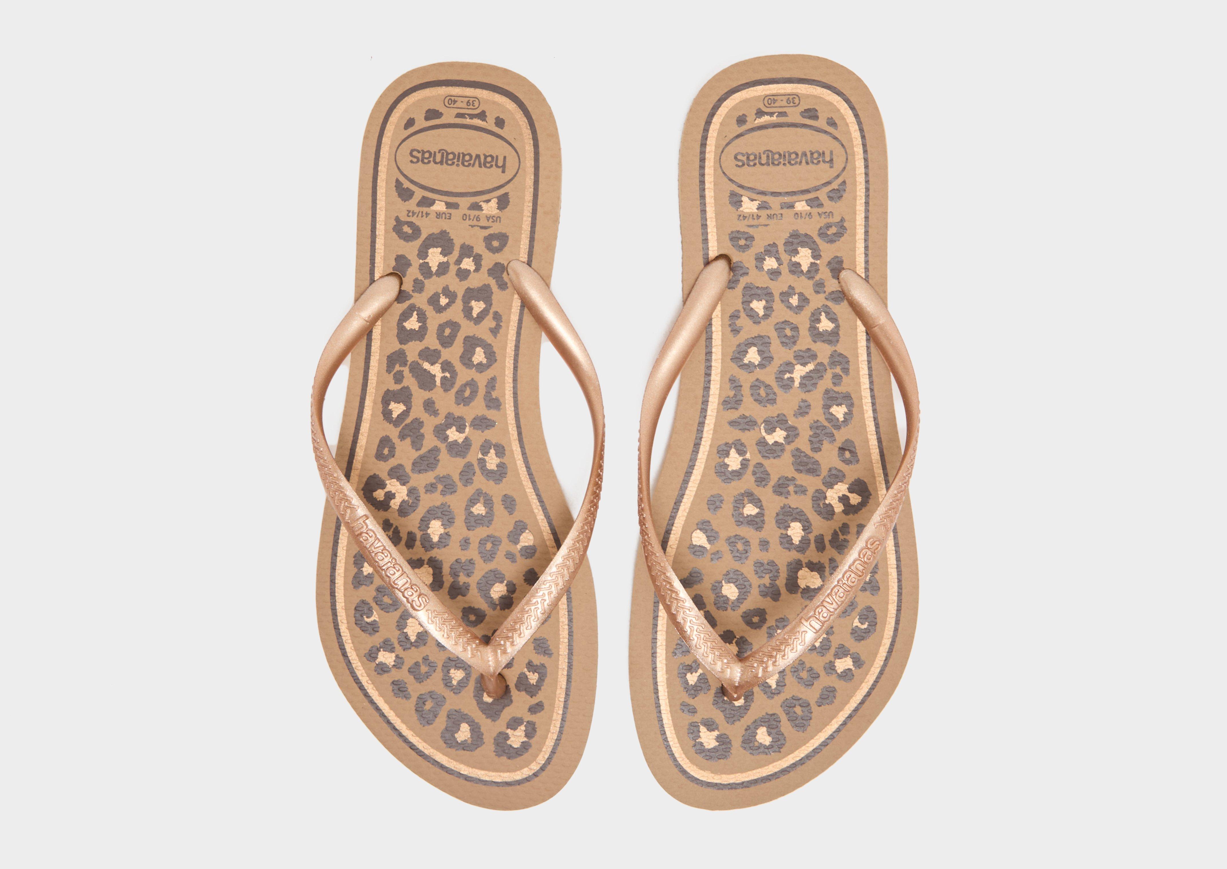 Havaianas Slim Animal Print Flip Flops Damen Grau