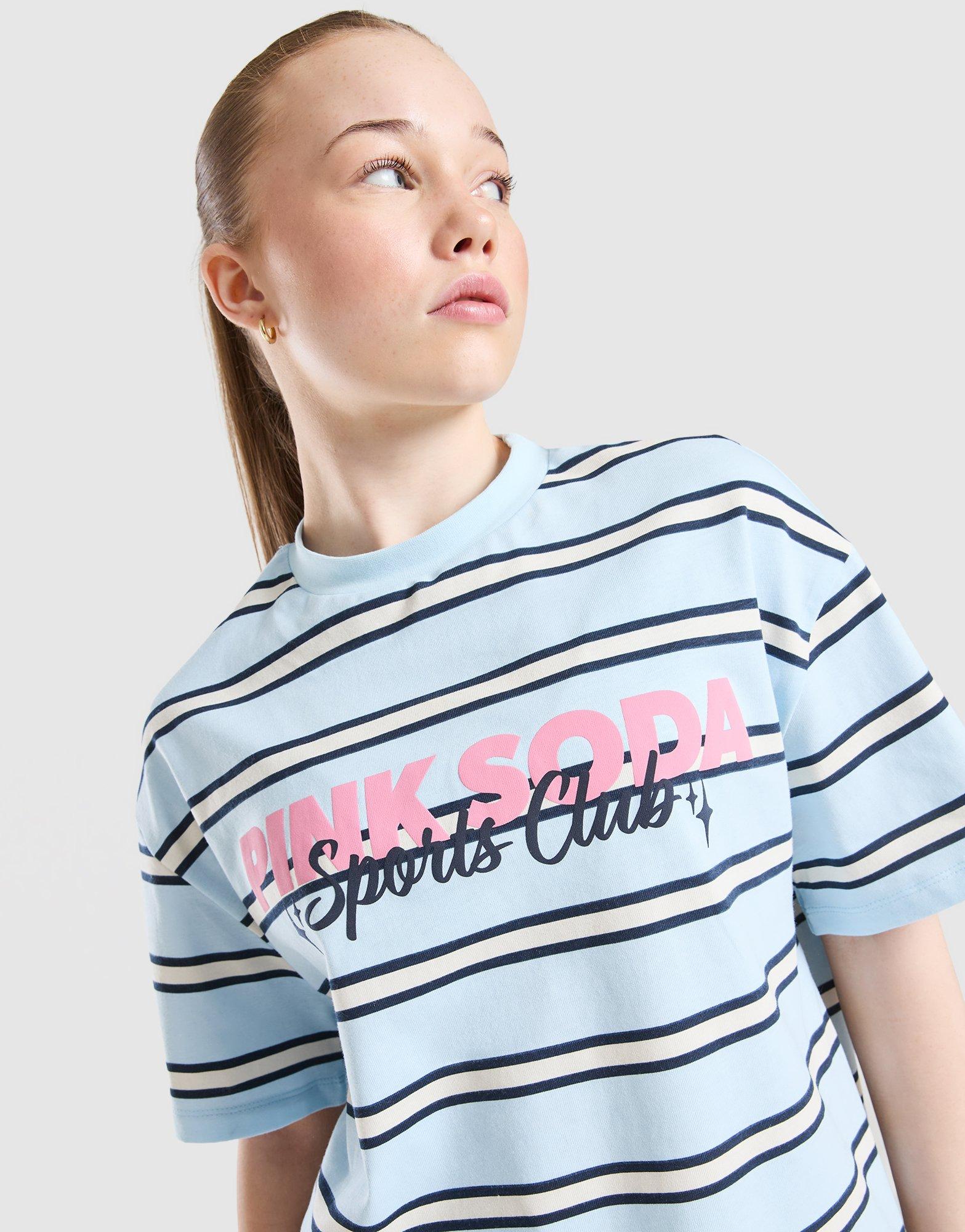 Pink Soda Sport Girls' Stack Striped T-Shirt Junior