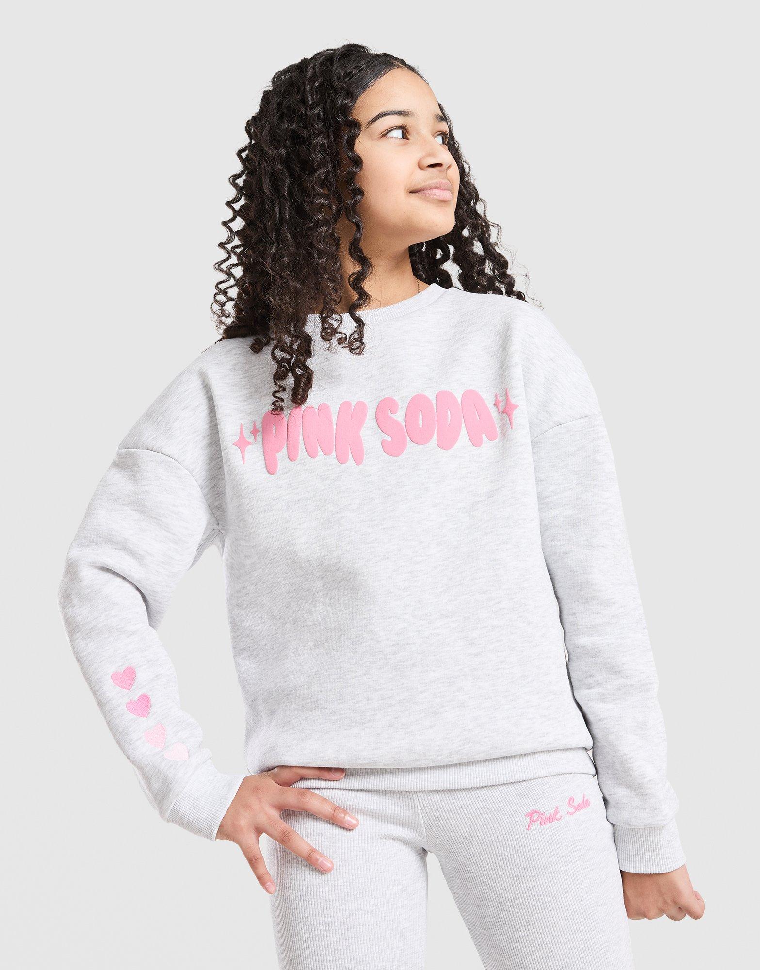 Pink Soda Sport Girls' Fade Heart Crew Sweatshirt Junior