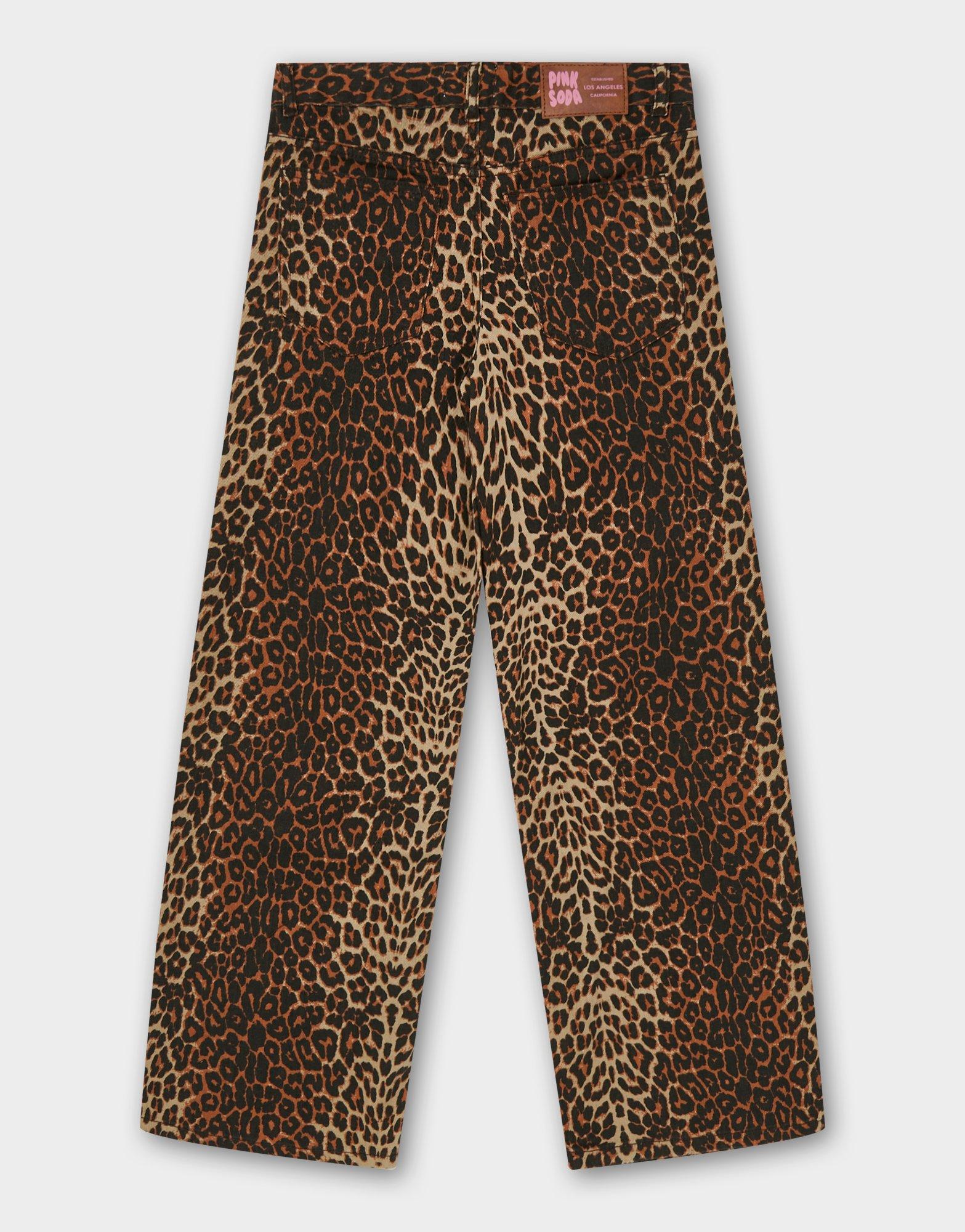 Pink Soda Sport Girls' Leopard Denim Jeans Junior