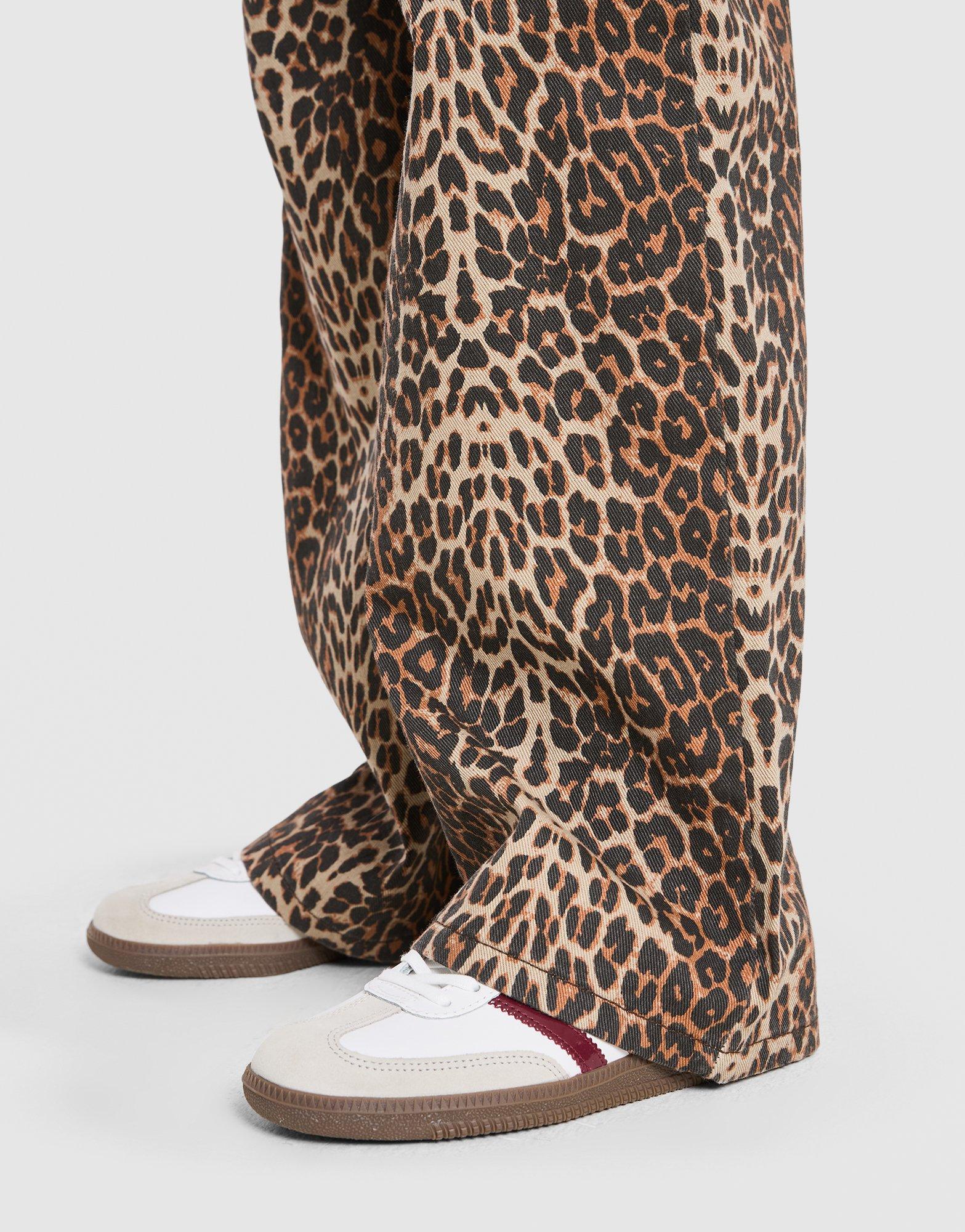 Pink Soda Sport Girls' Leopard Denim Jeans Junior