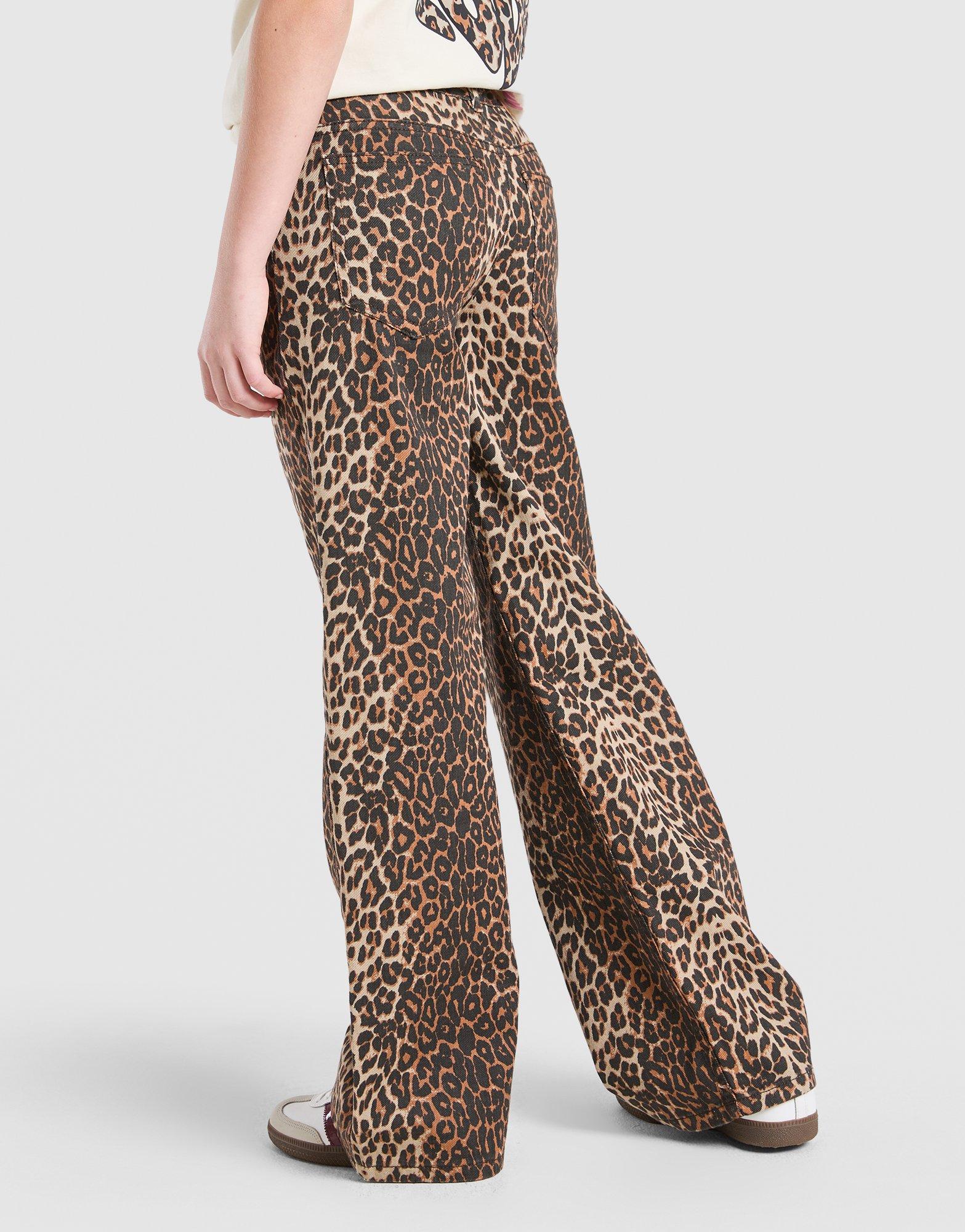 Pink Soda Sport Girls' Leopard Denim Jeans Junior