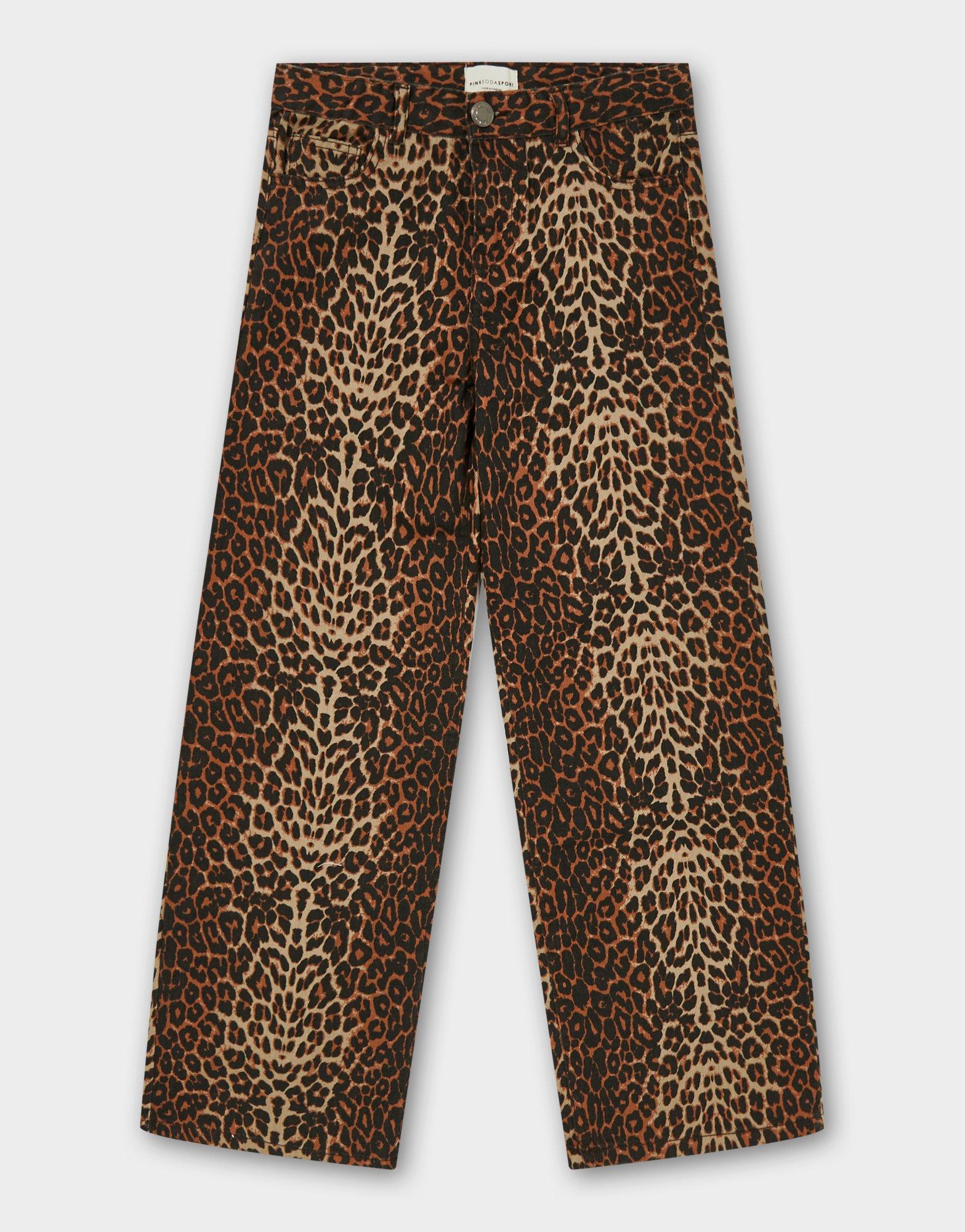 Pink Soda Sport Girls' Leopard Denim Jeans Junior