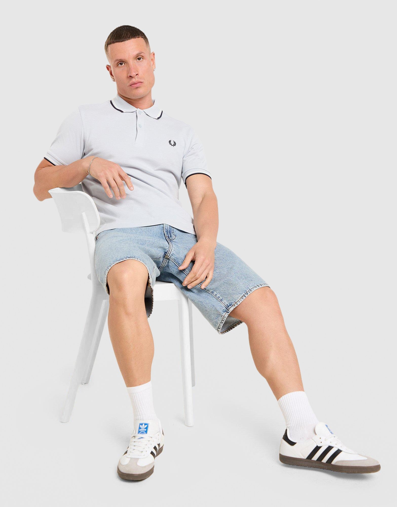 Blue Fred Perry Twin Tipped Polo Shirt - JD Sports Australia