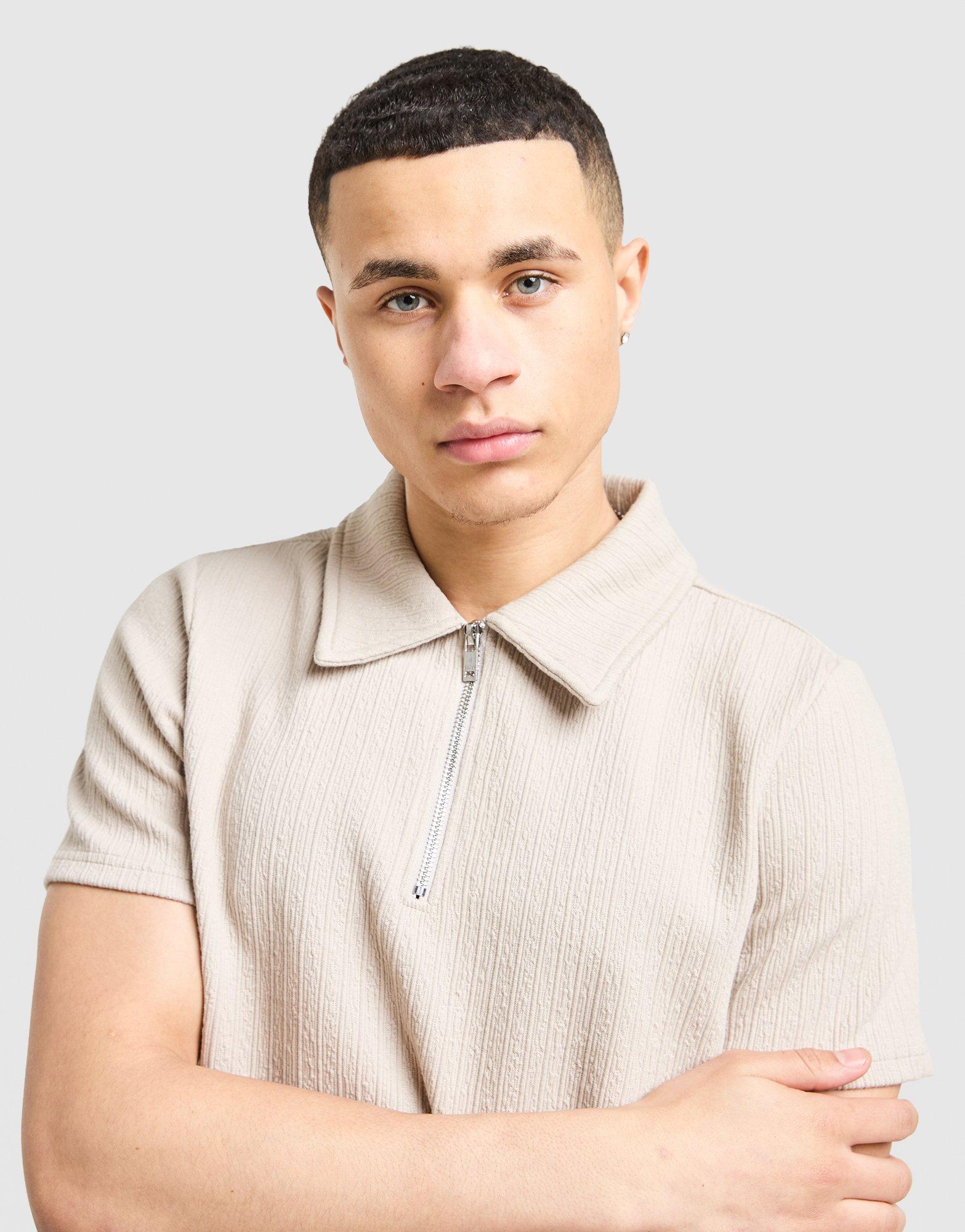 Belier Textured Zip Polo Shirt