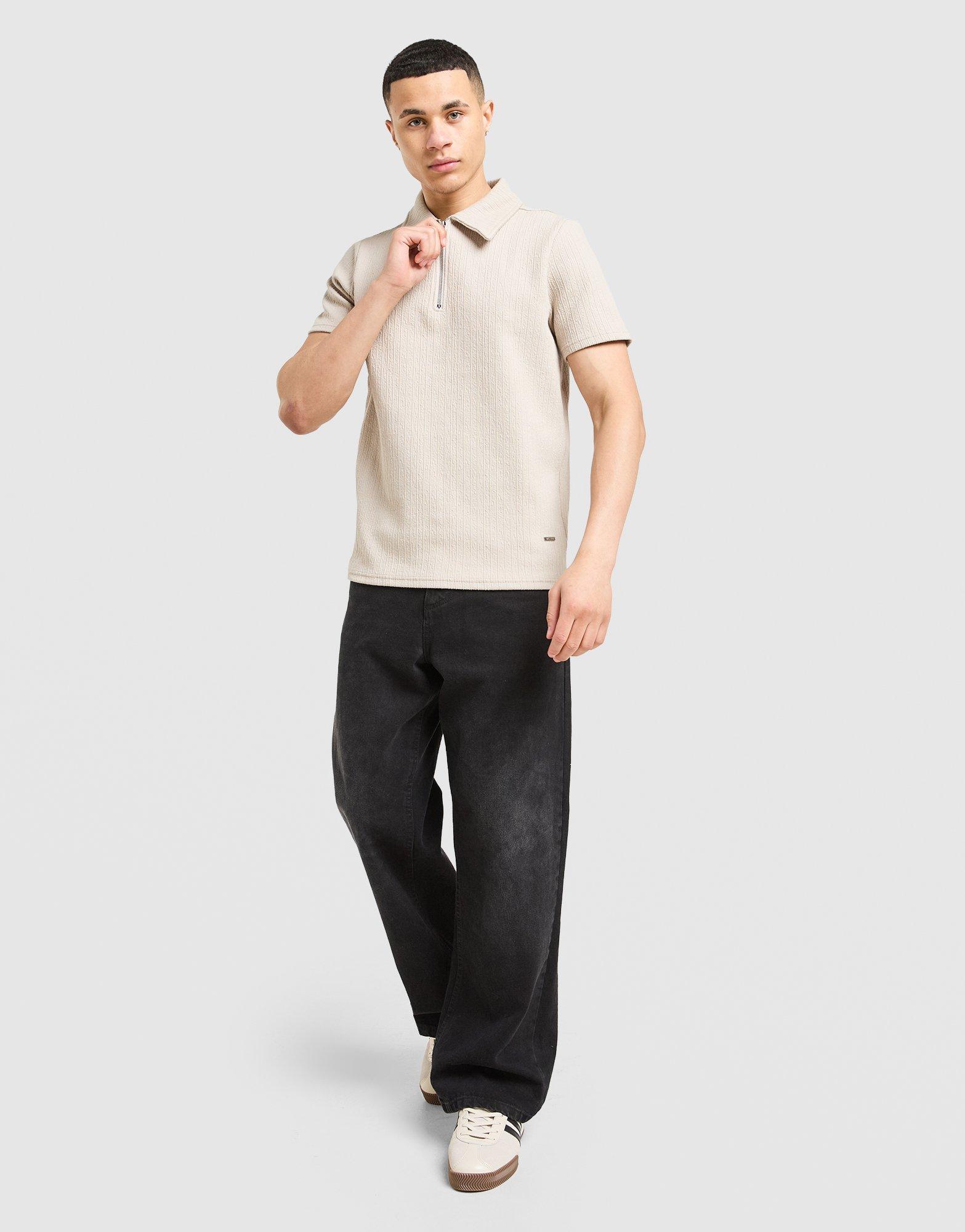 Belier Textured Zip Polo Shirt