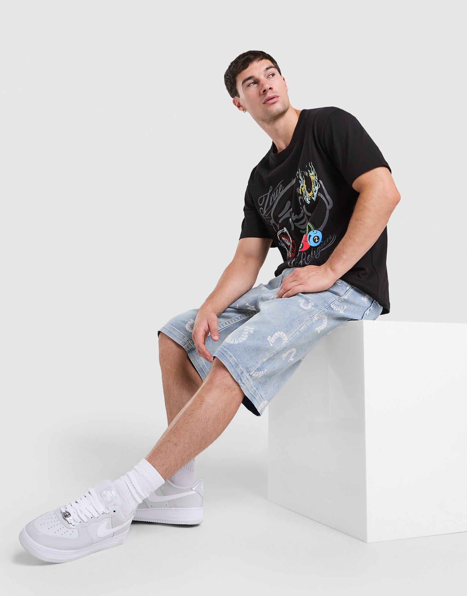 Blue True Religion All Over Print Jorts - JD Sports Global