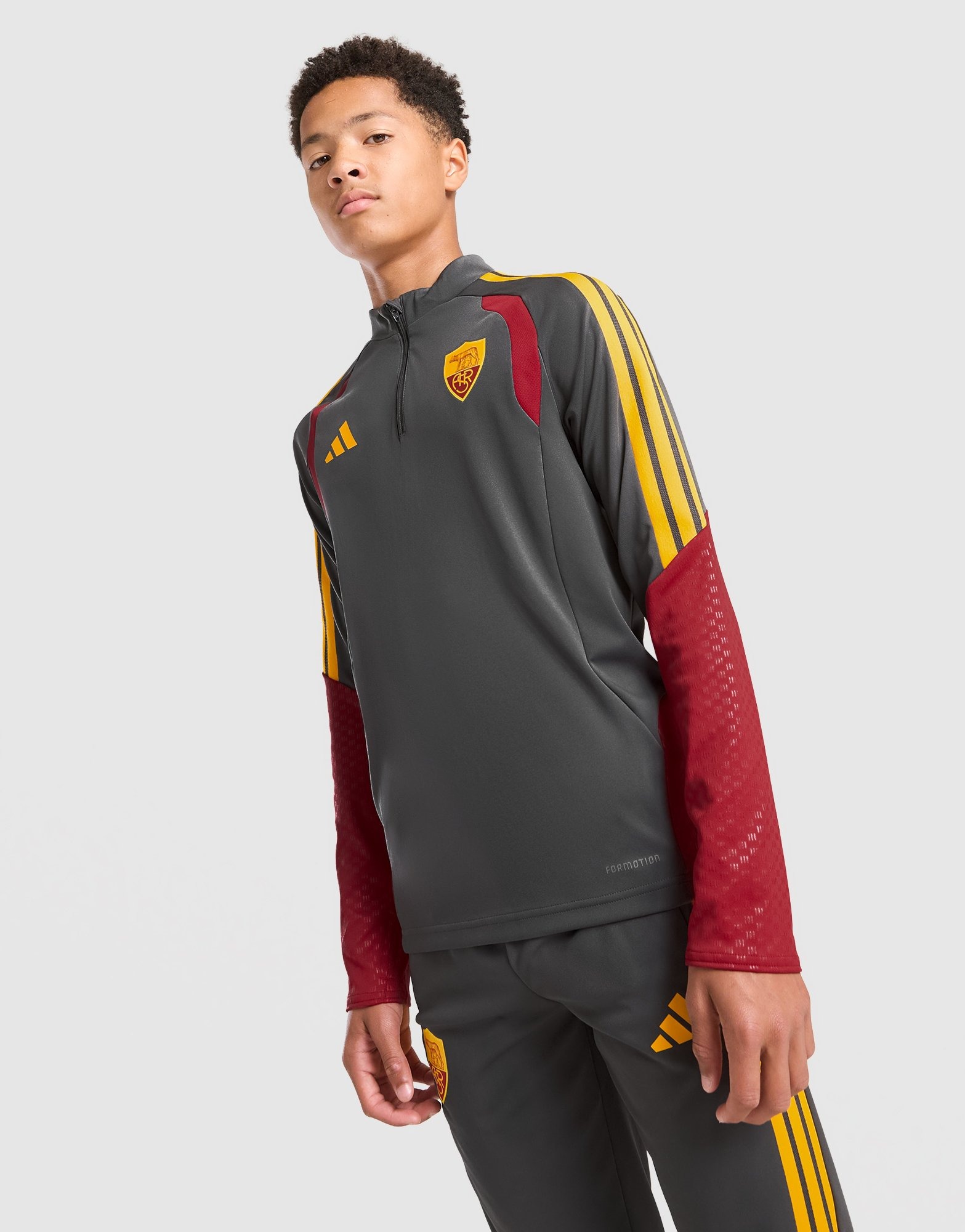 Grey adidas AS Roma Tiro 26 Training Top Junior - JD Sports Global