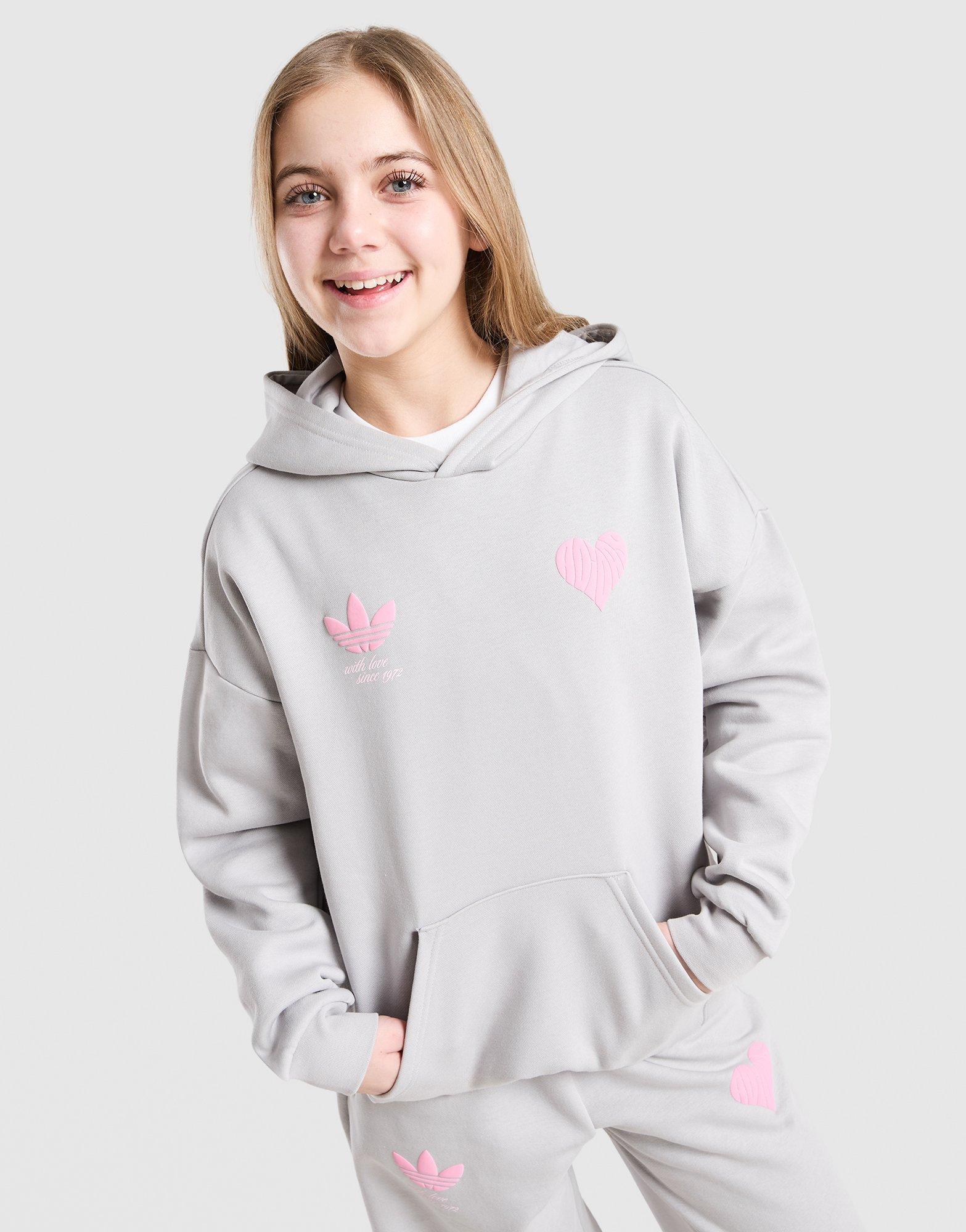 adidas Originals Girls' Heart Overhead Hoodie Junior