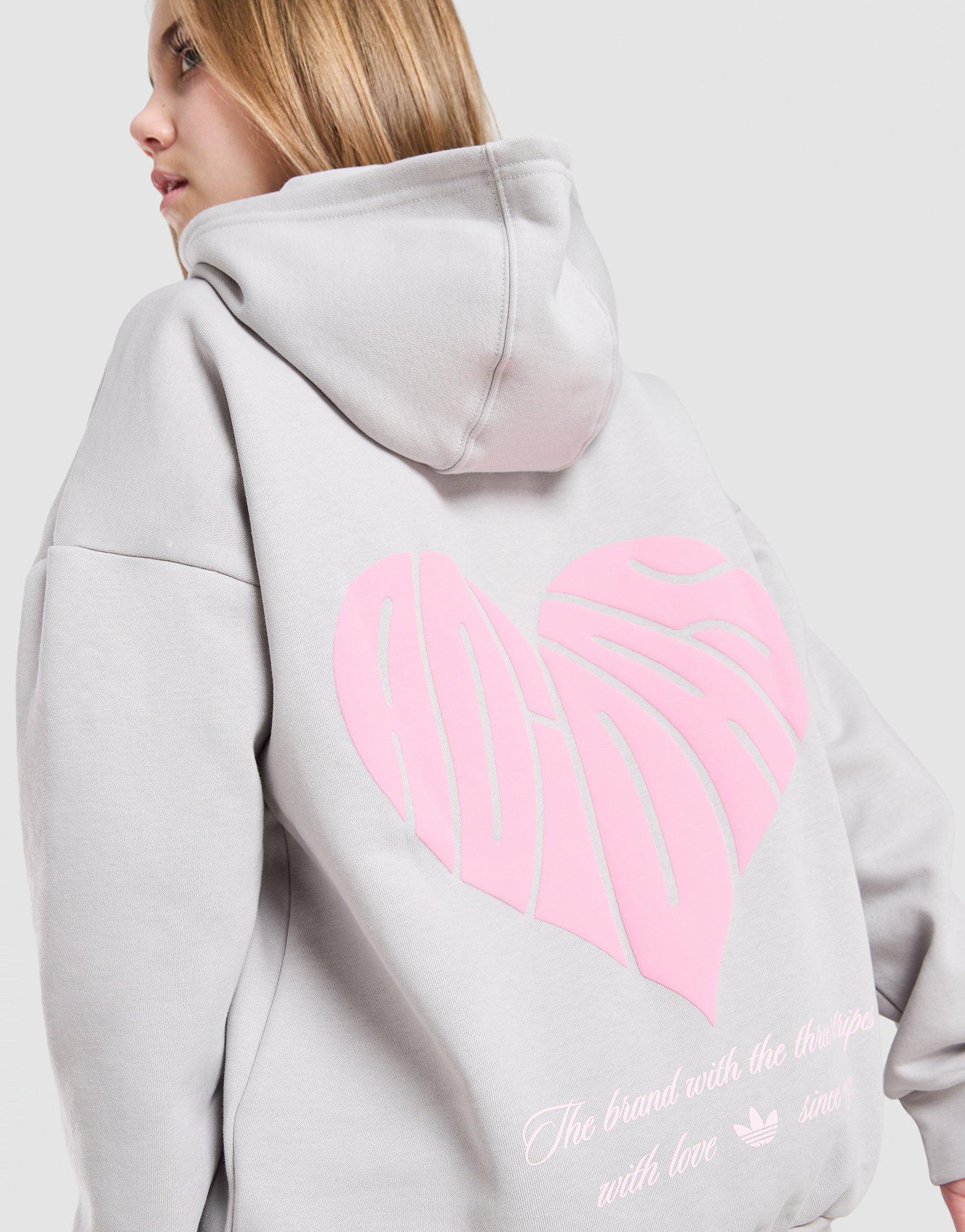 adidas Originals Girls' Heart Overhead Hoodie Junior