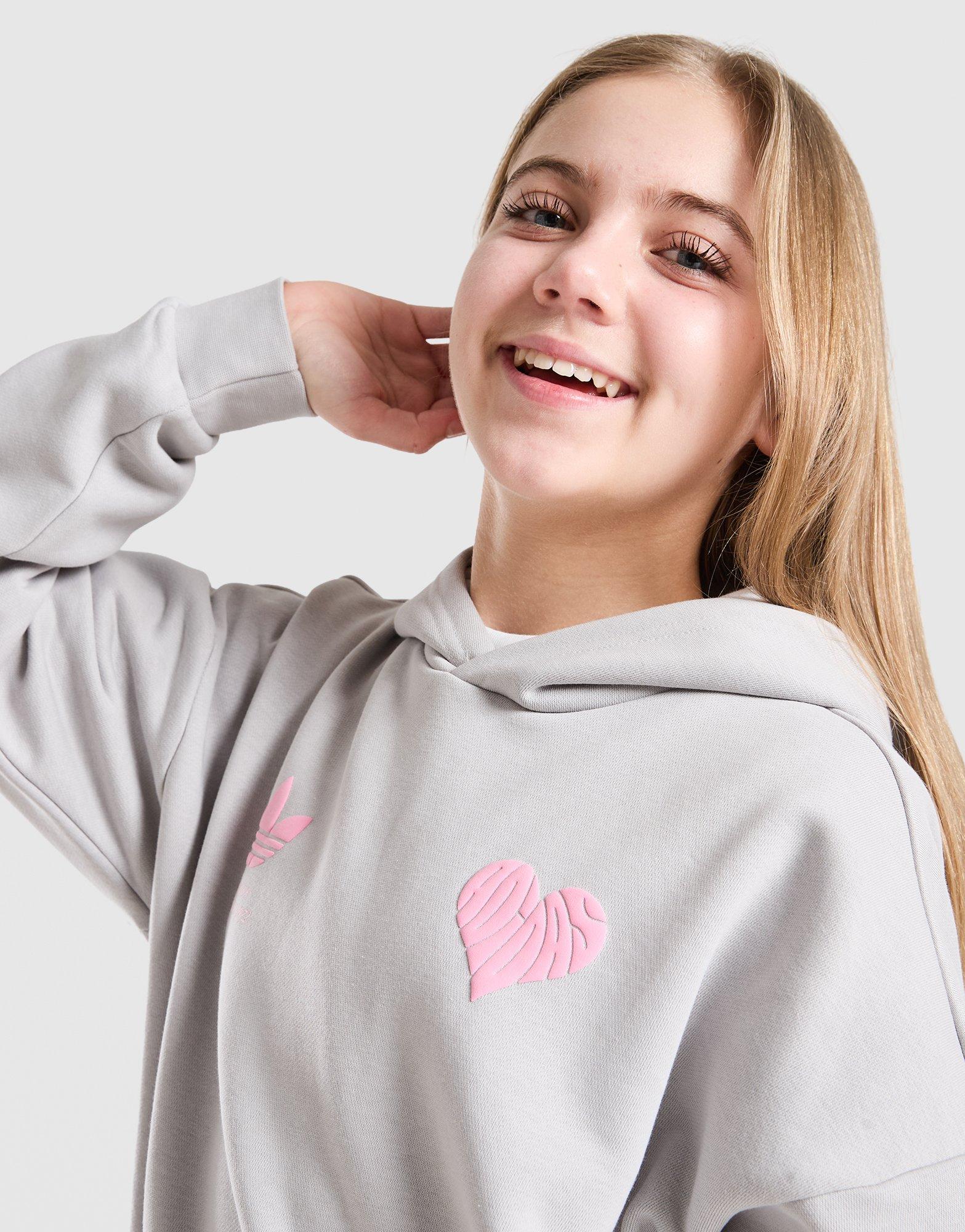 adidas Originals Girls' Heart Overhead Hoodie Junior
