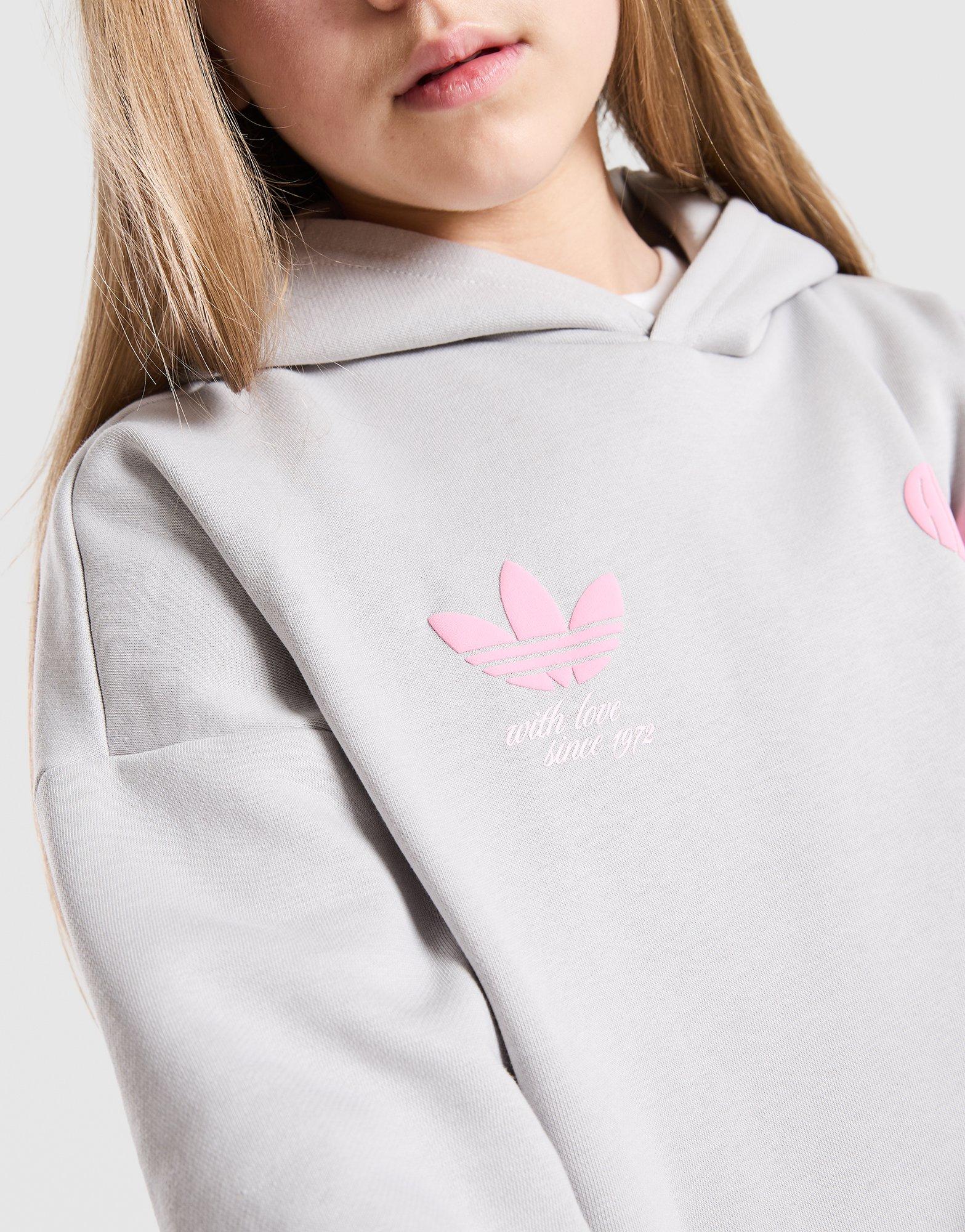 adidas Originals Girls' Heart Overhead Hoodie Junior