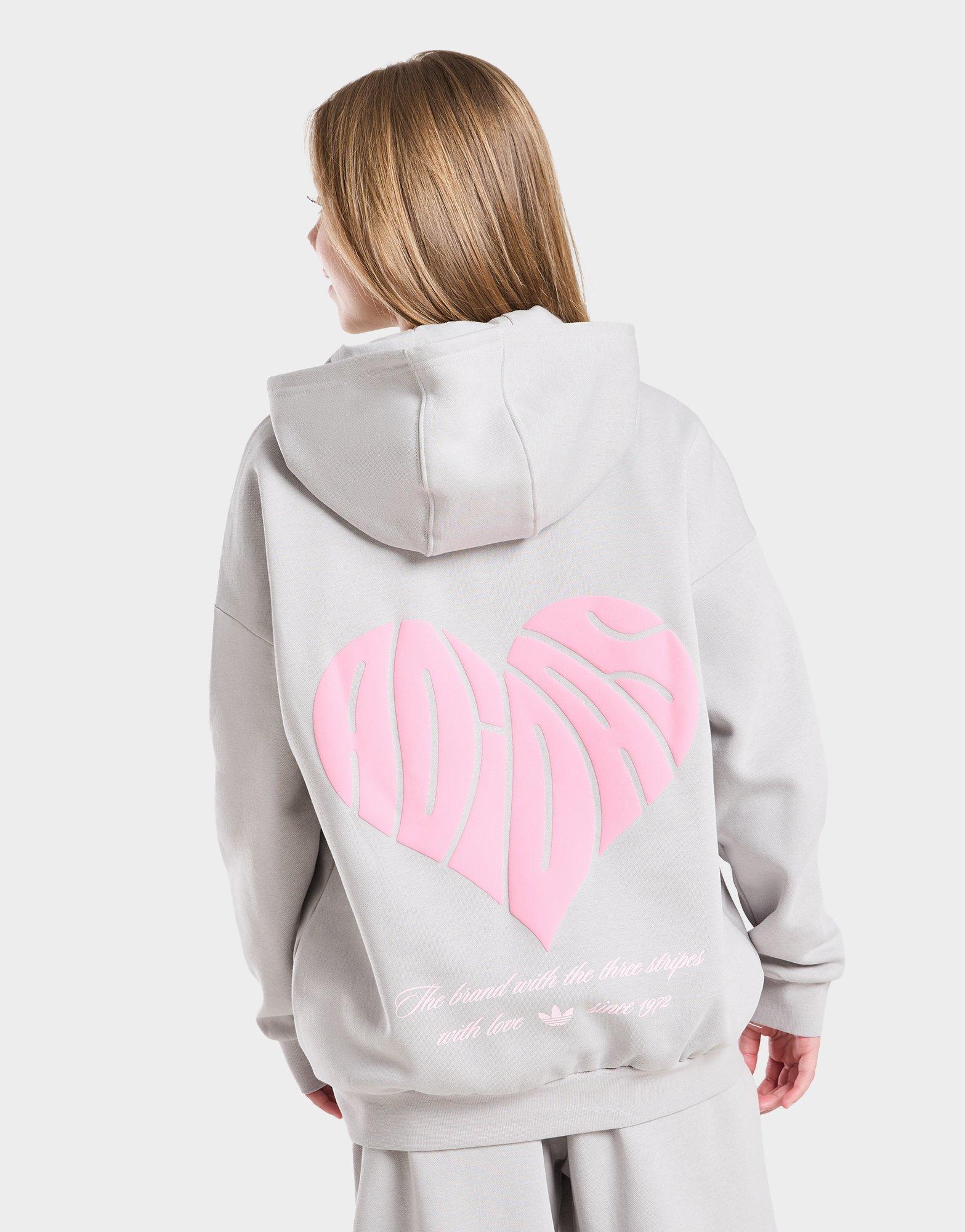 adidas Originals Girls' Heart Overhead Hoodie Junior