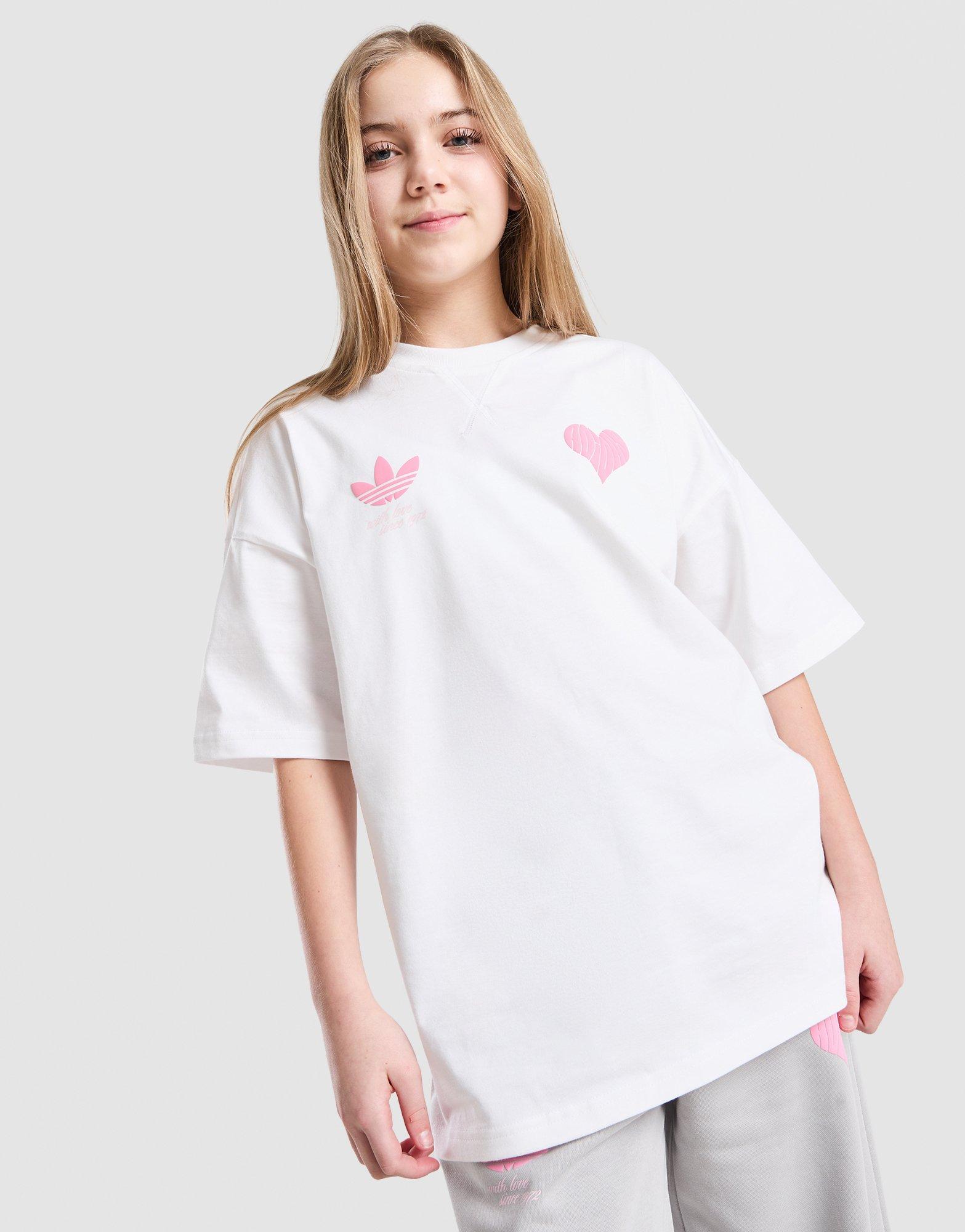 adidas Originals Girls' Repeat Heart T-Shirt Junior