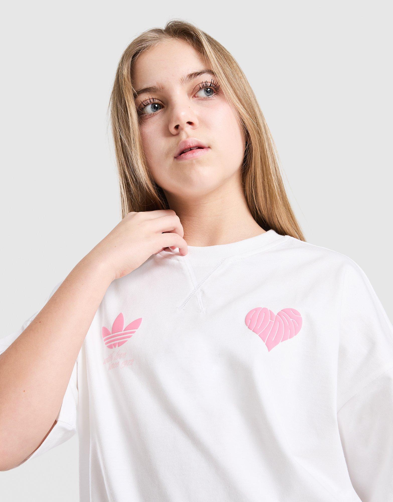 adidas Originals Girls' Repeat Heart T-Shirt Junior