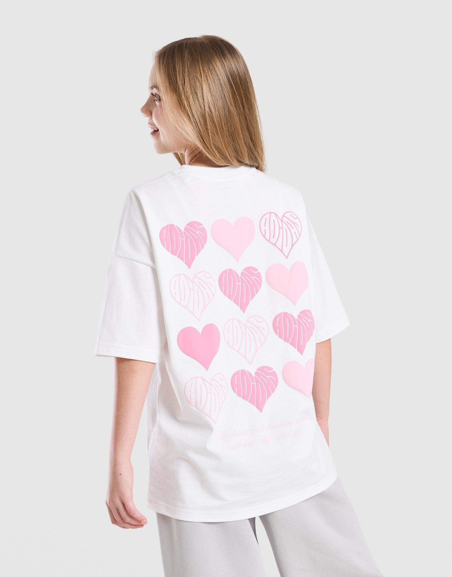 adidas Originals Girls' Repeat Heart T-Shirt Junior