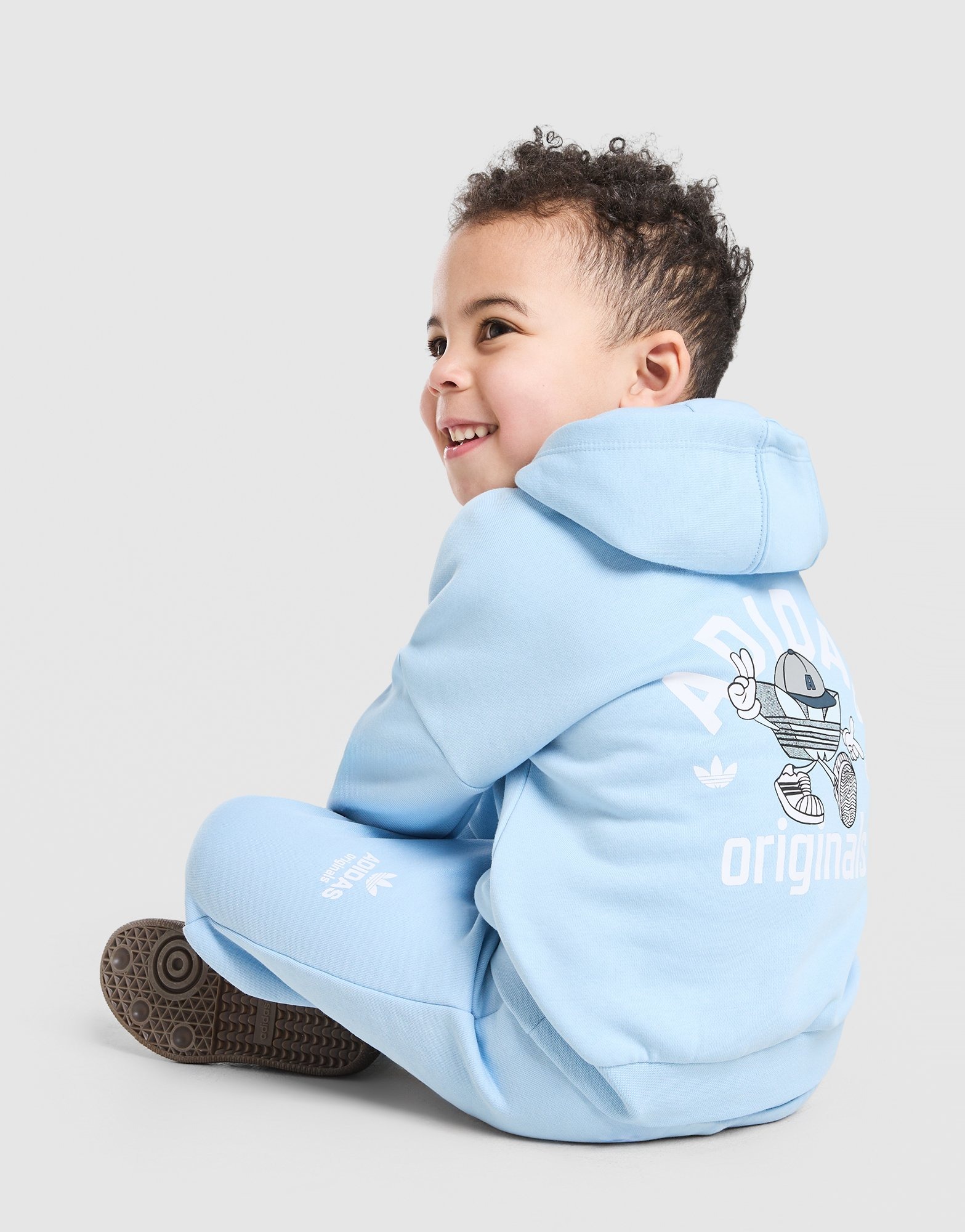 Blue adidas Originals Treffy Overhead Hooded Tracksuit Infant - JD ...
