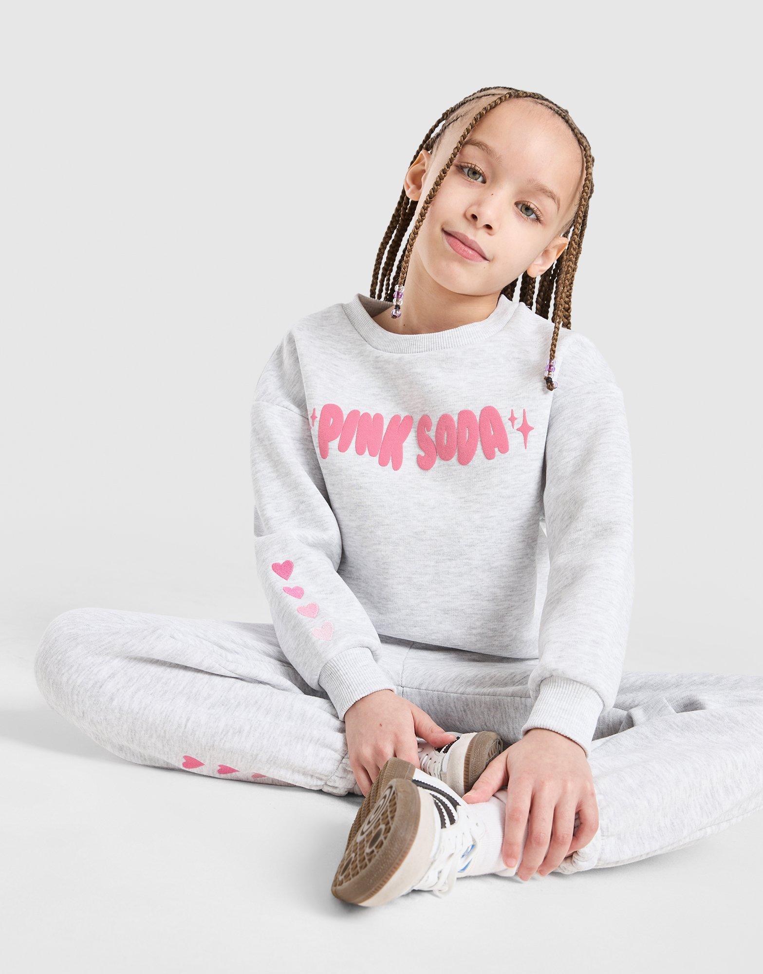 Pink Soda Sport Girls' Fade Crew/Joggers Tracksuit Children