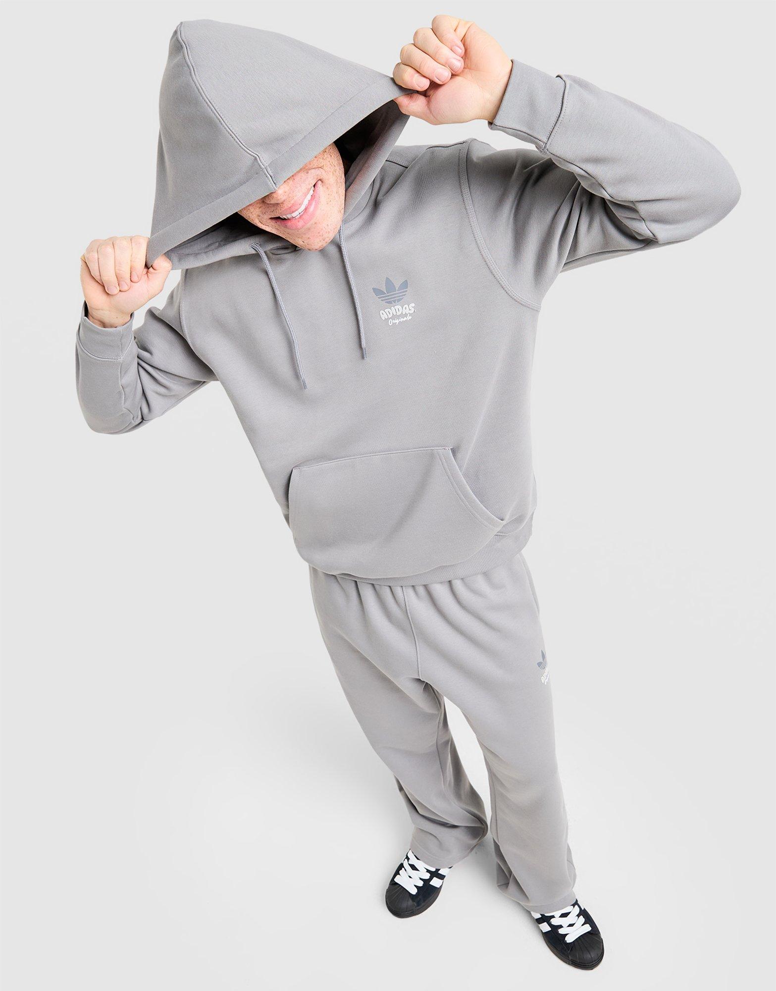 adidas Originals Felpa con Cappuccio Trefoil Bubble Oversized