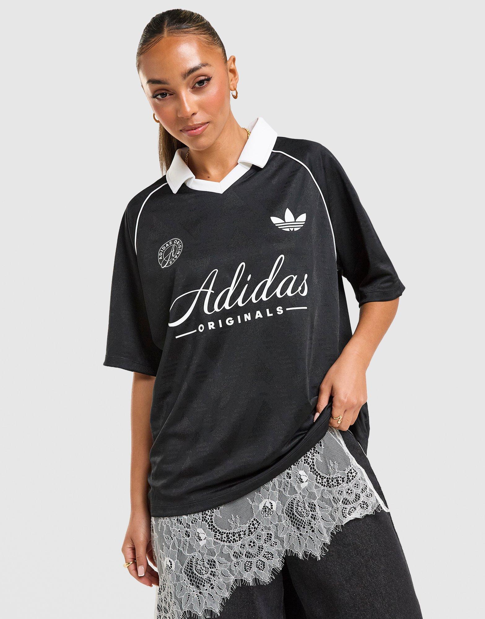 adidas Originals T-shirt Script Football Collar