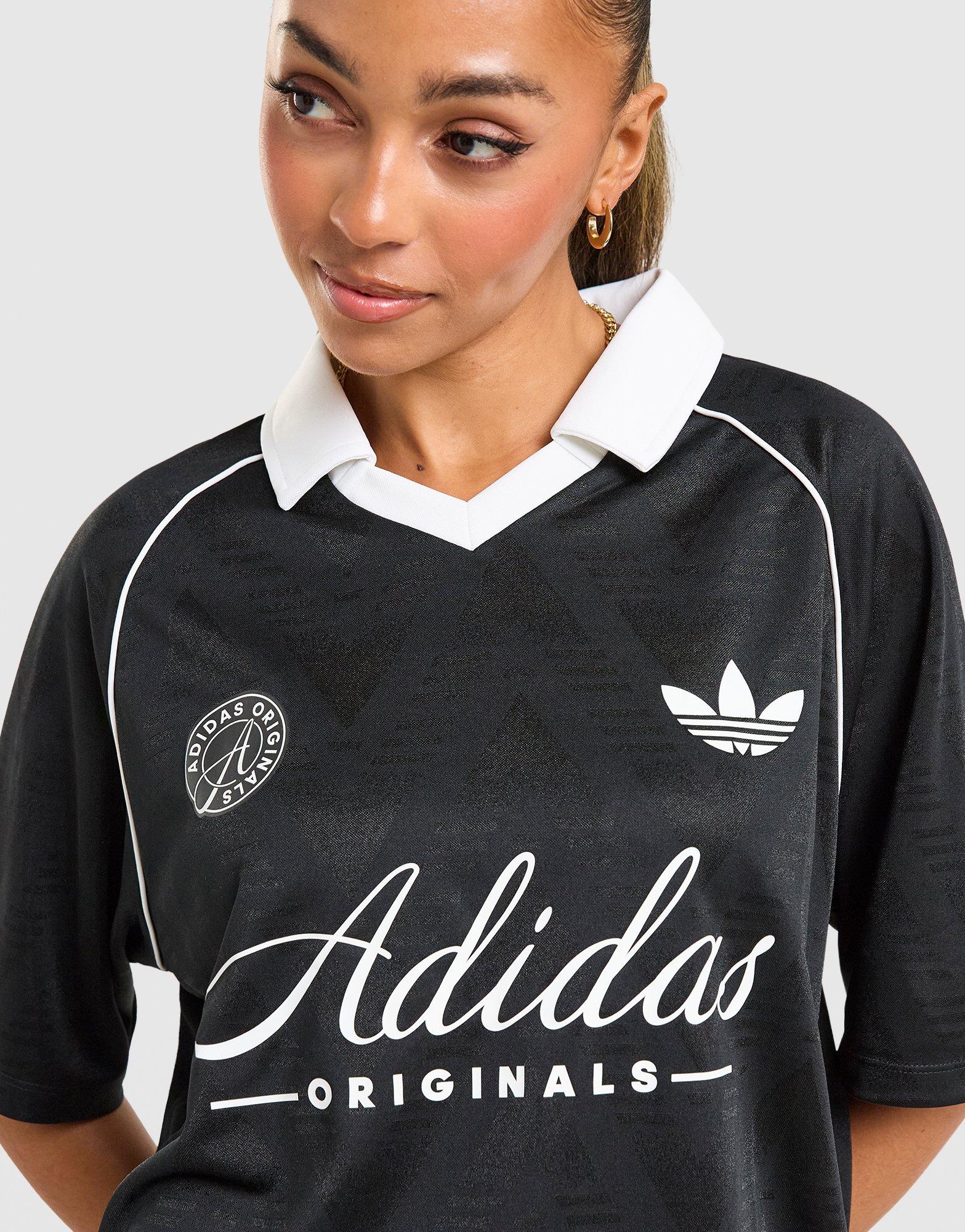 adidas Originals T-shirt Script Football Collar