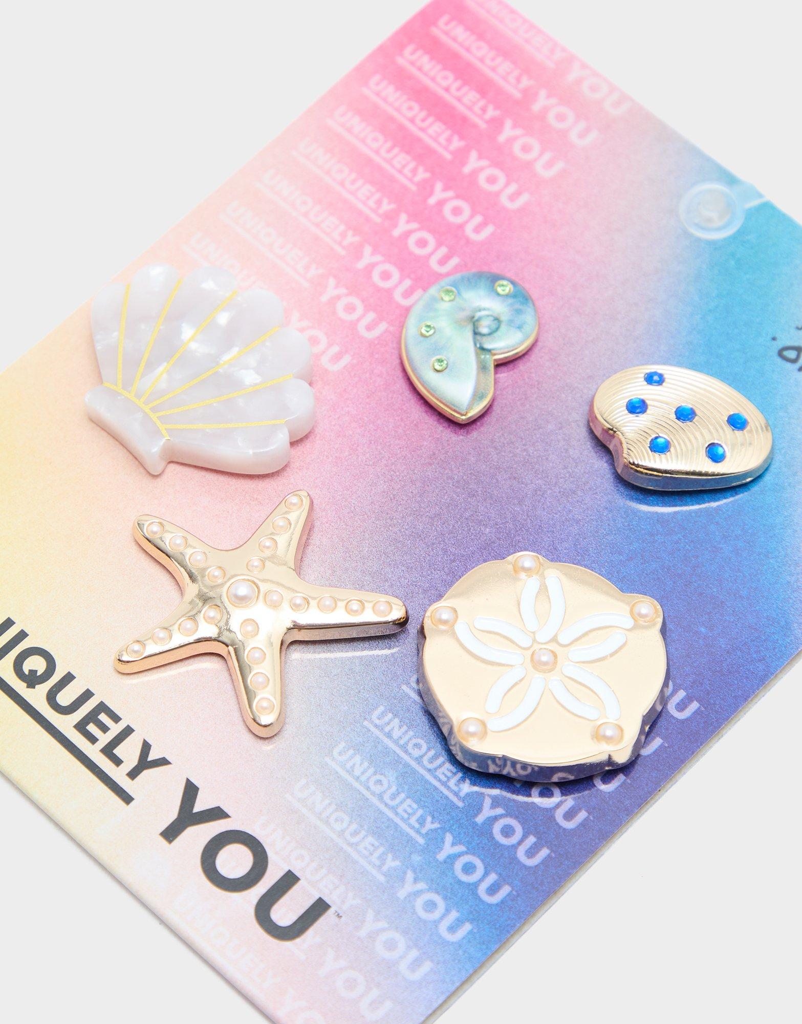 Crocs 5-Pack Gold Seashell Jibbitz Charms