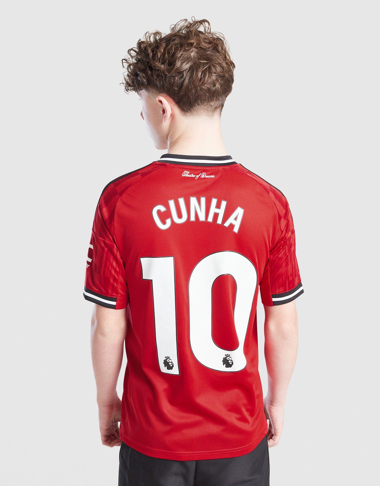 adidas Manchester United 2025/26 Cunha #10 Home Shirt JNR