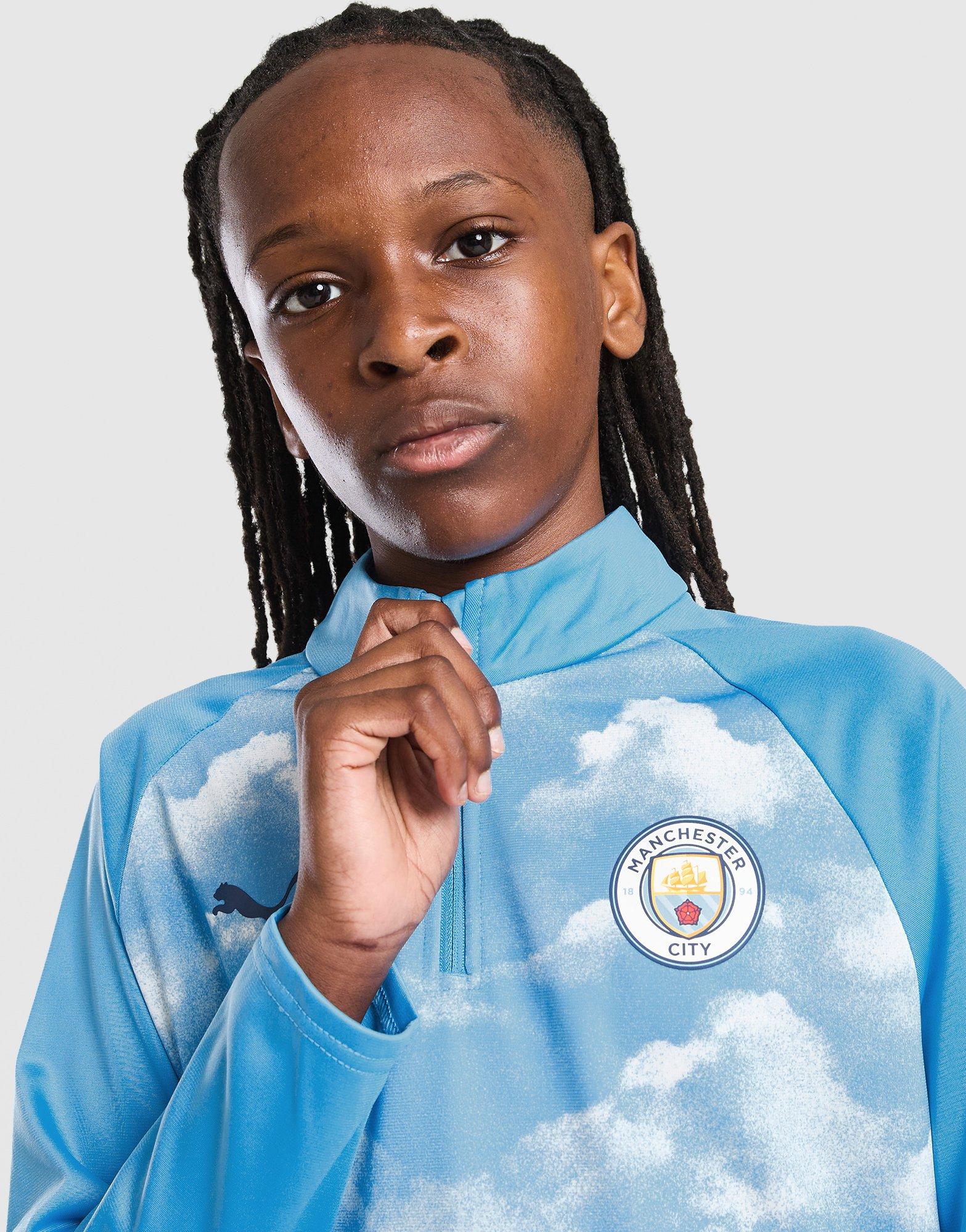 PUMA Manchester City FC Warm Up 1/4 Zip Top Junior