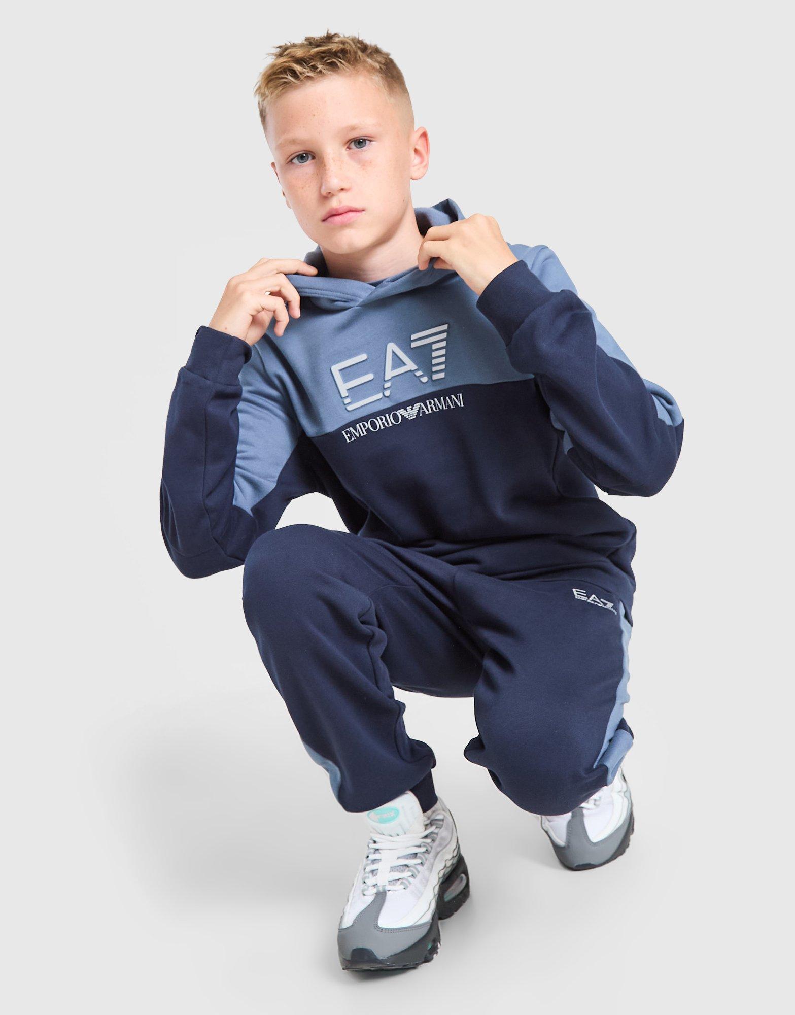 EA7 Emporio Armani Train Logo Colour Block Hoodie