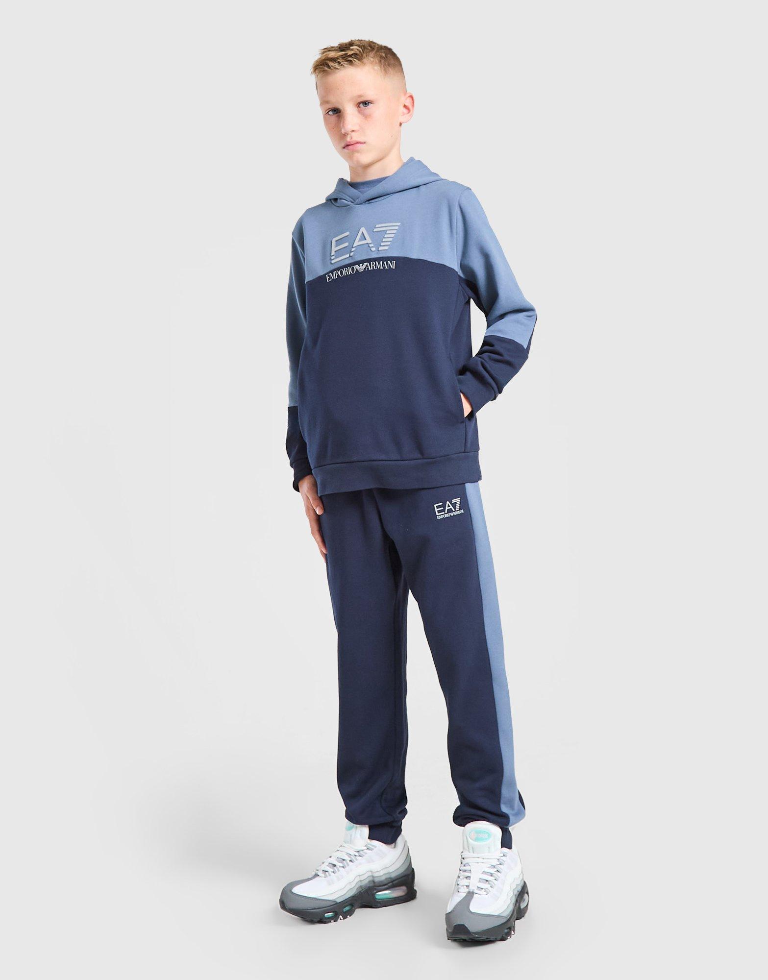 EA7 Emporio Armani Train Logo Colour Block Fleece Joggers Junior