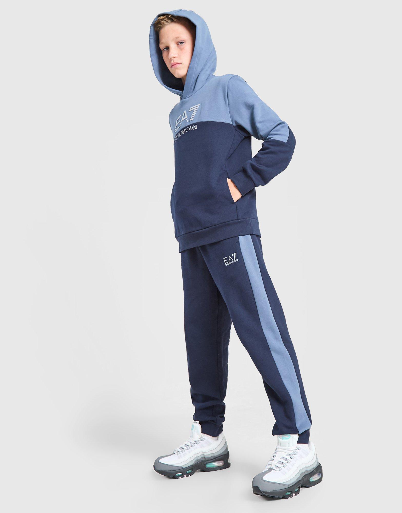 EA7 Emporio Armani Train Logo Colour Block Fleece Joggers Junior