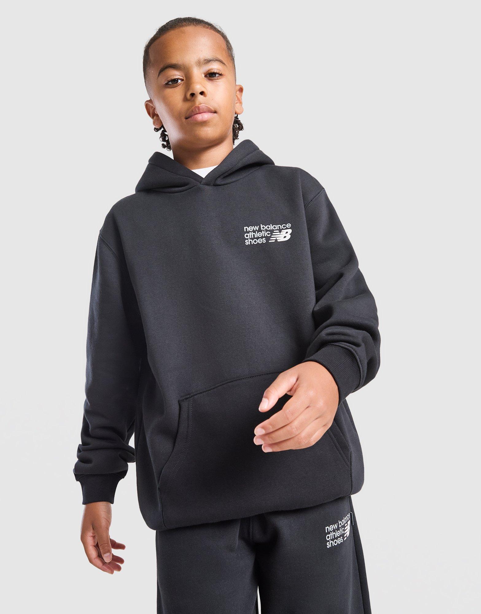 New Balance Linear Back Print Overhead Hoodie Junior