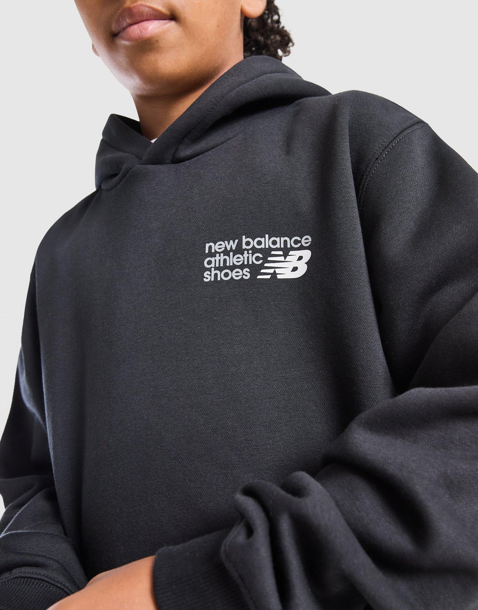 New Balance Linear Back Print Overhead Hoodie Junior