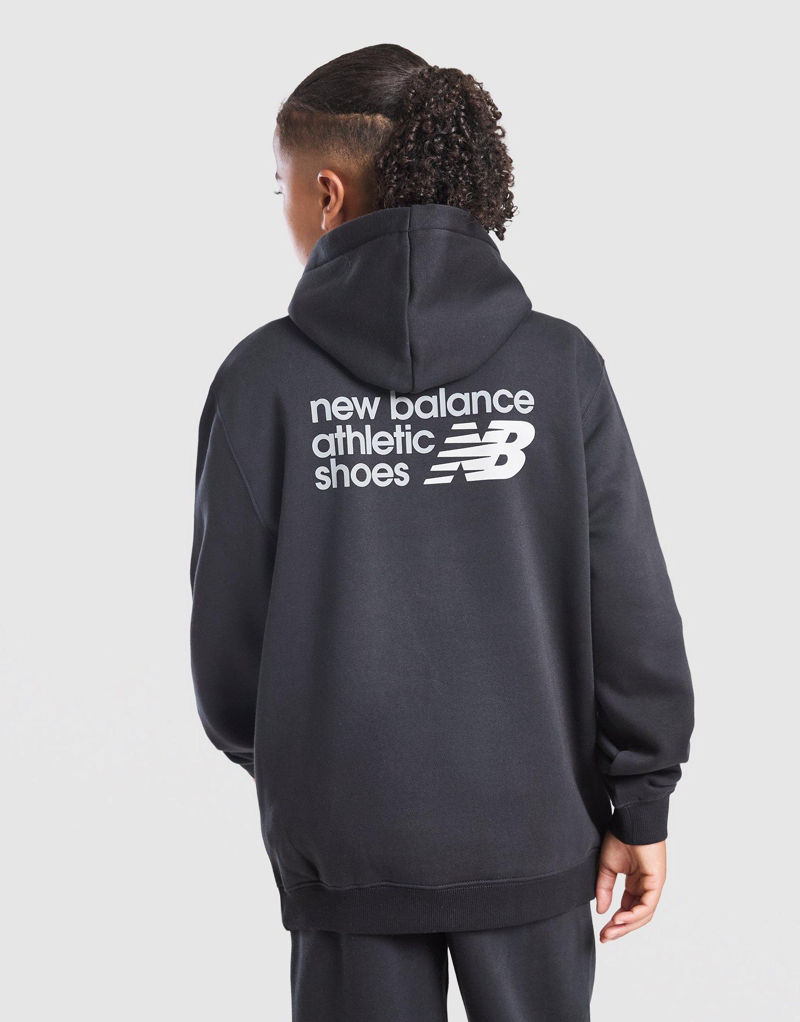New Balance Linear Back Print Overhead Hoodie Junior